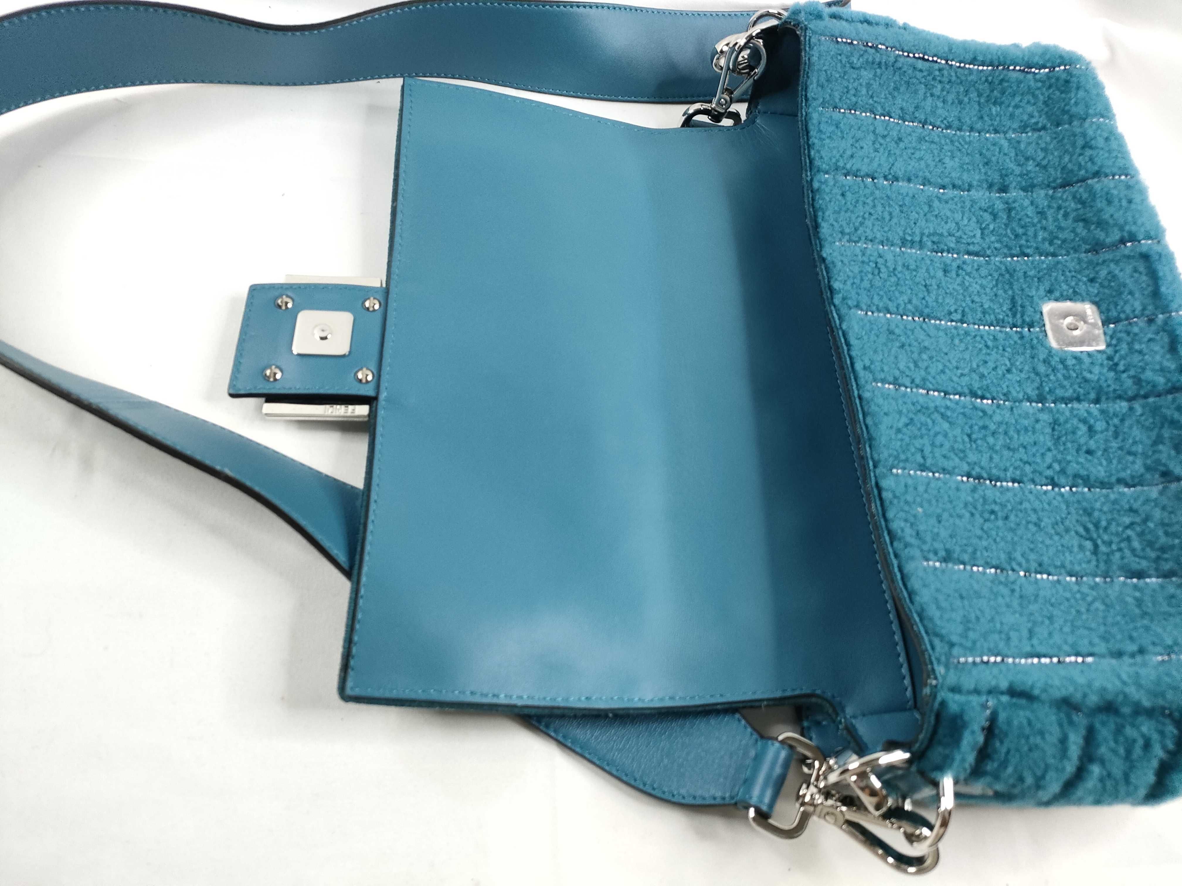 Fur x Beads x Leather 2-Way Shoulder Bag, Blue, 8BR796 (Shoulder Bag) — view 8