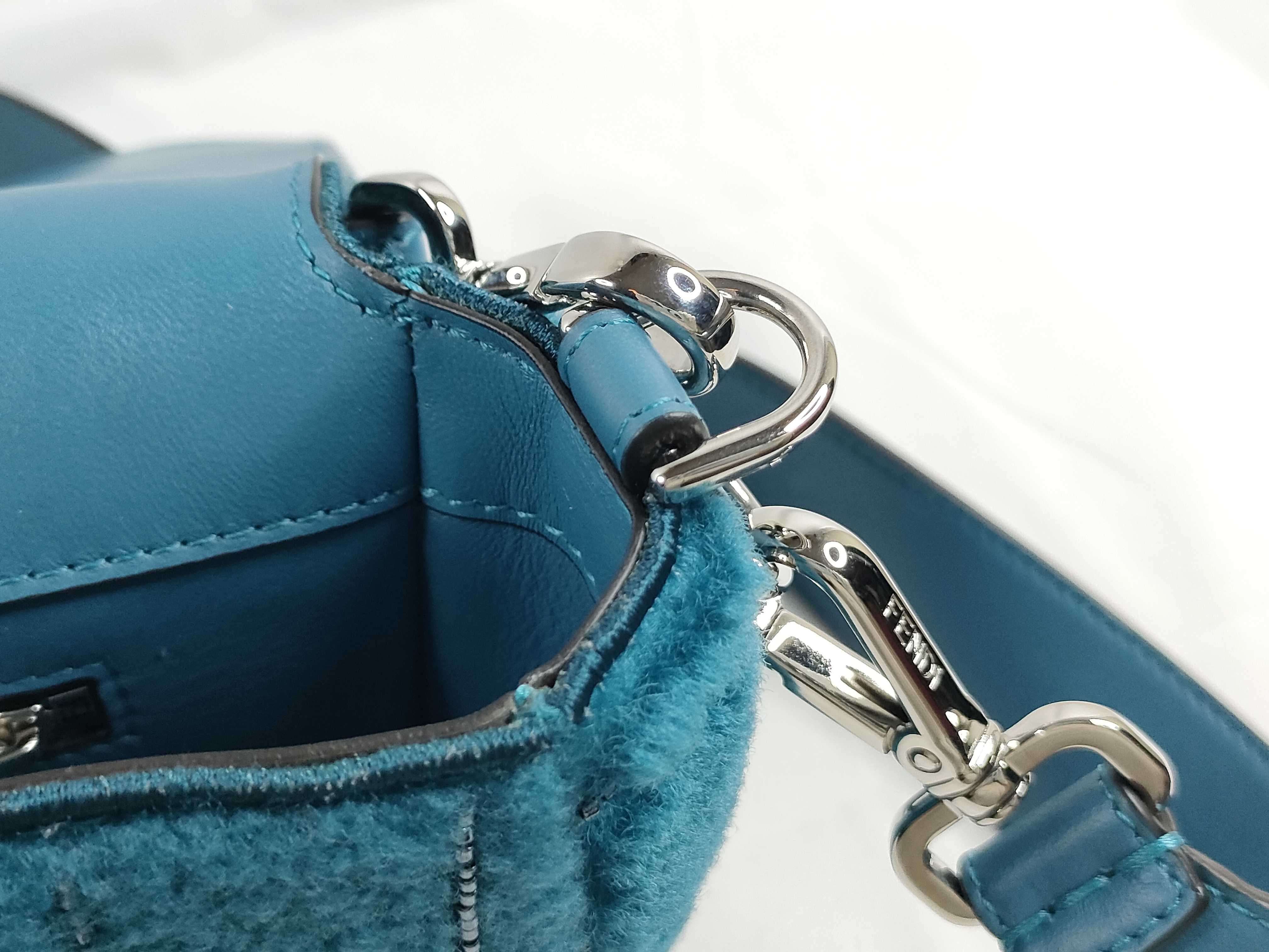 Fur x Beads x Leather 2-Way Shoulder Bag, Blue, 8BR796 (Shoulder Bag) — view 9