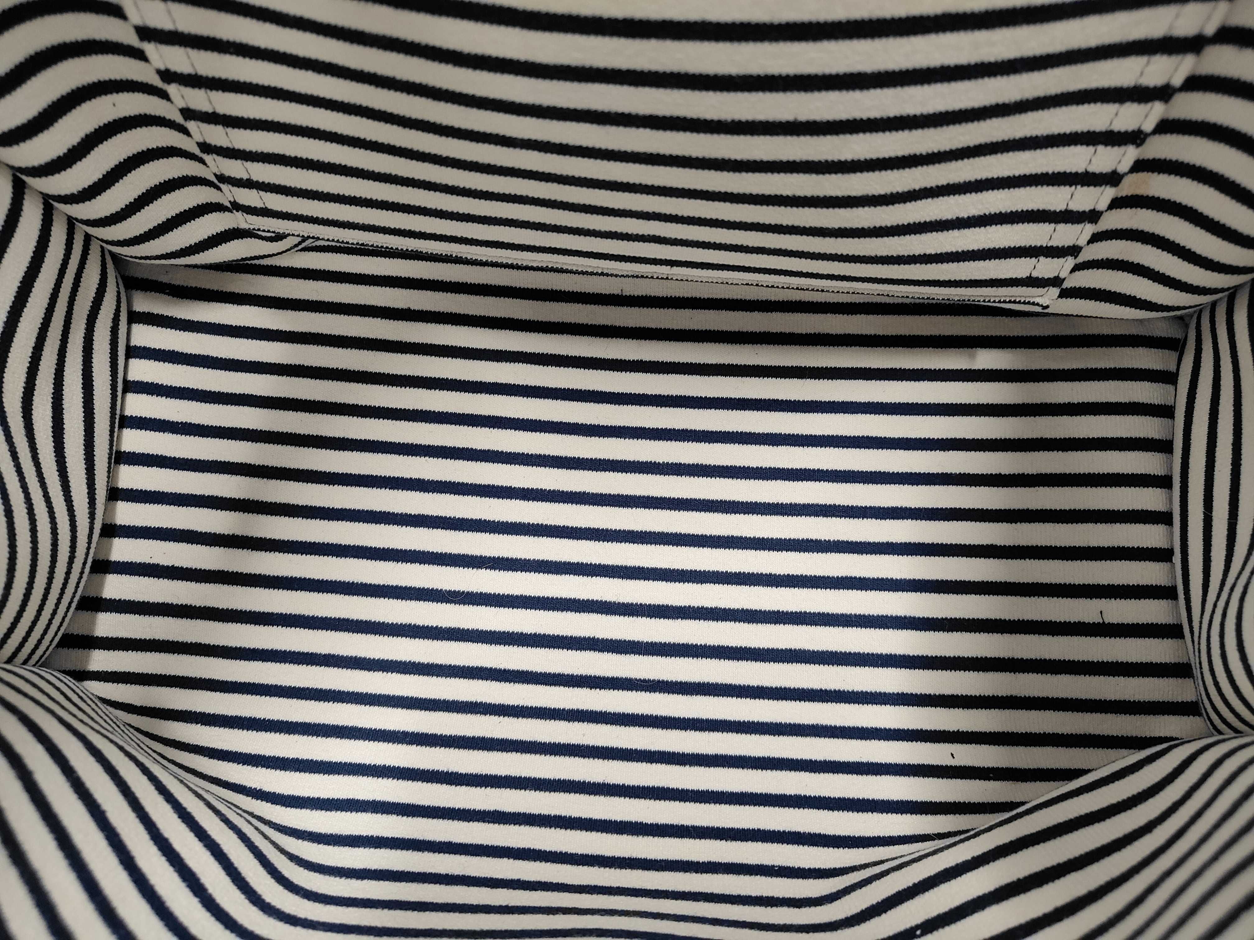 Canvas White x Navy Tote Bag — view 8