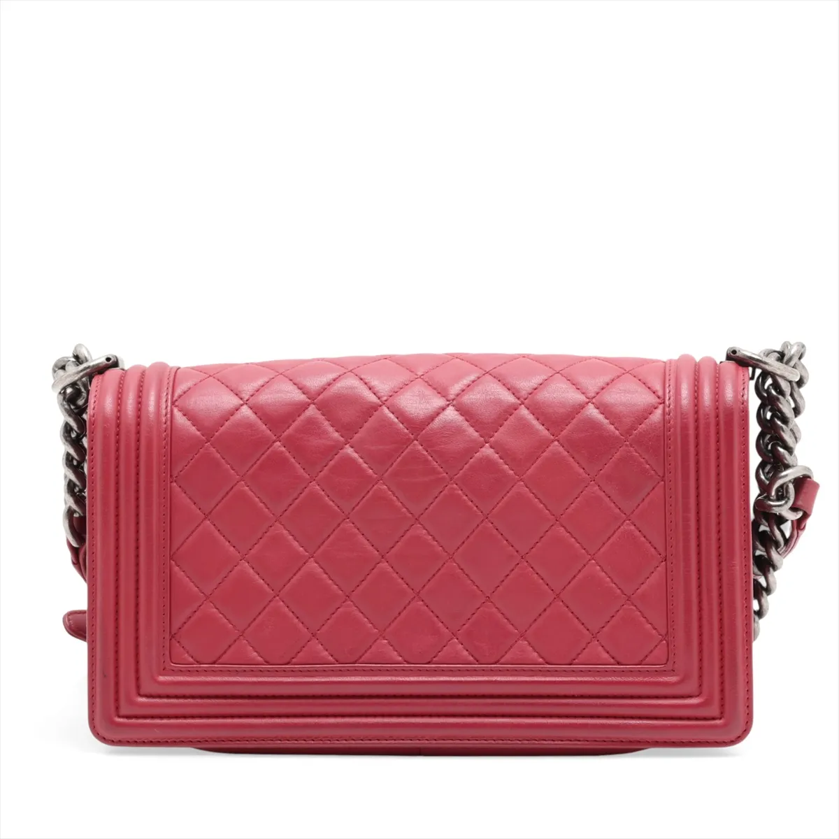 Boy Chanel 25 Lambskin Chain Shoulder Bag, Pink, Gunmetal Hardware, Item No. 16273238, Series 16 — view 2