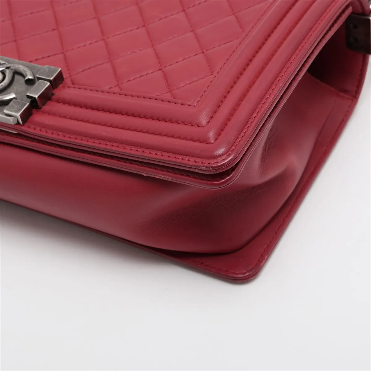 Boy Chanel 25 Lambskin Chain Shoulder Bag, Pink, Gunmetal Hardware, Item No. 16273238, Series 16 — view 3