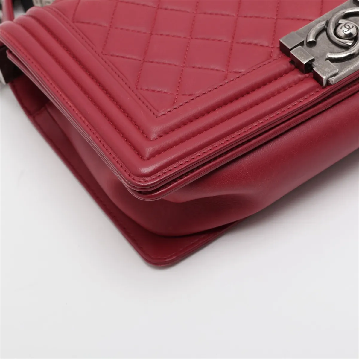 Boy Chanel 25 Lambskin Chain Shoulder Bag, Pink, Gunmetal Hardware, Item No. 16273238, Series 16 — view 4