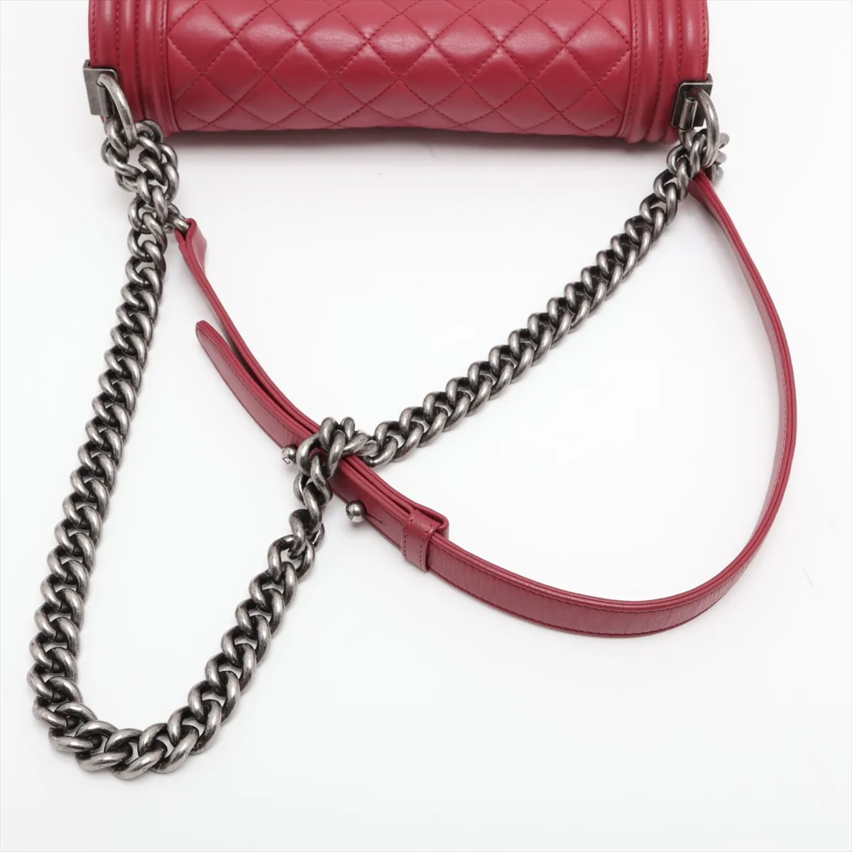 Boy Chanel 25 Lambskin Chain Shoulder Bag, Pink, Gunmetal Hardware, Item No. 16273238, Series 16 — view 5