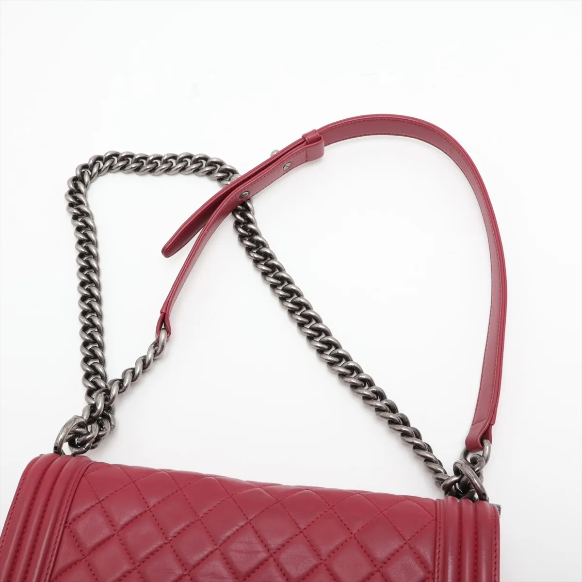 Boy Chanel 25 Lambskin Chain Shoulder Bag, Pink, Gunmetal Hardware, Item No. 16273238, Series 16 — view 6