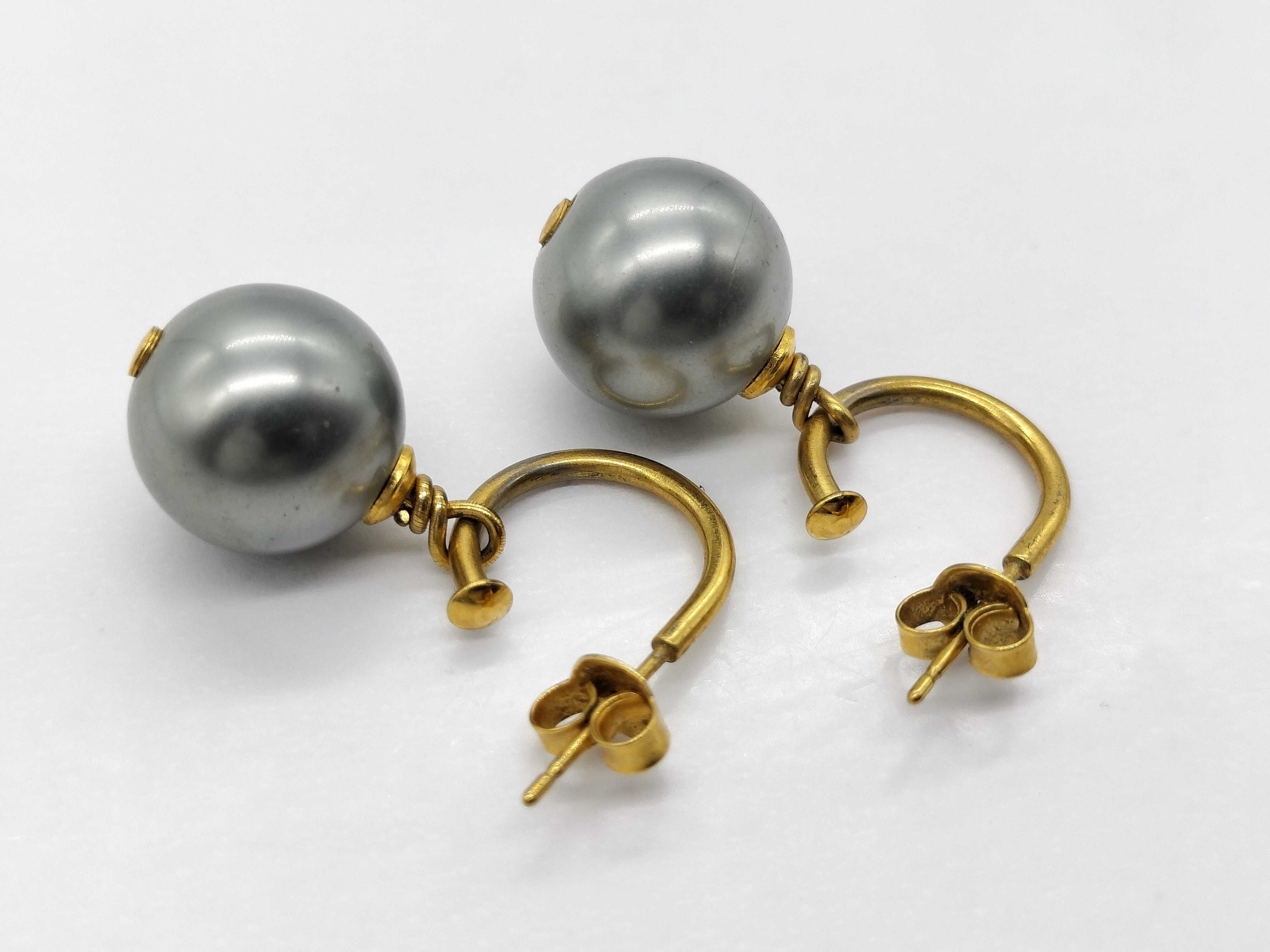 Coco Mark Pearl-like Hoop Earrings — view 3