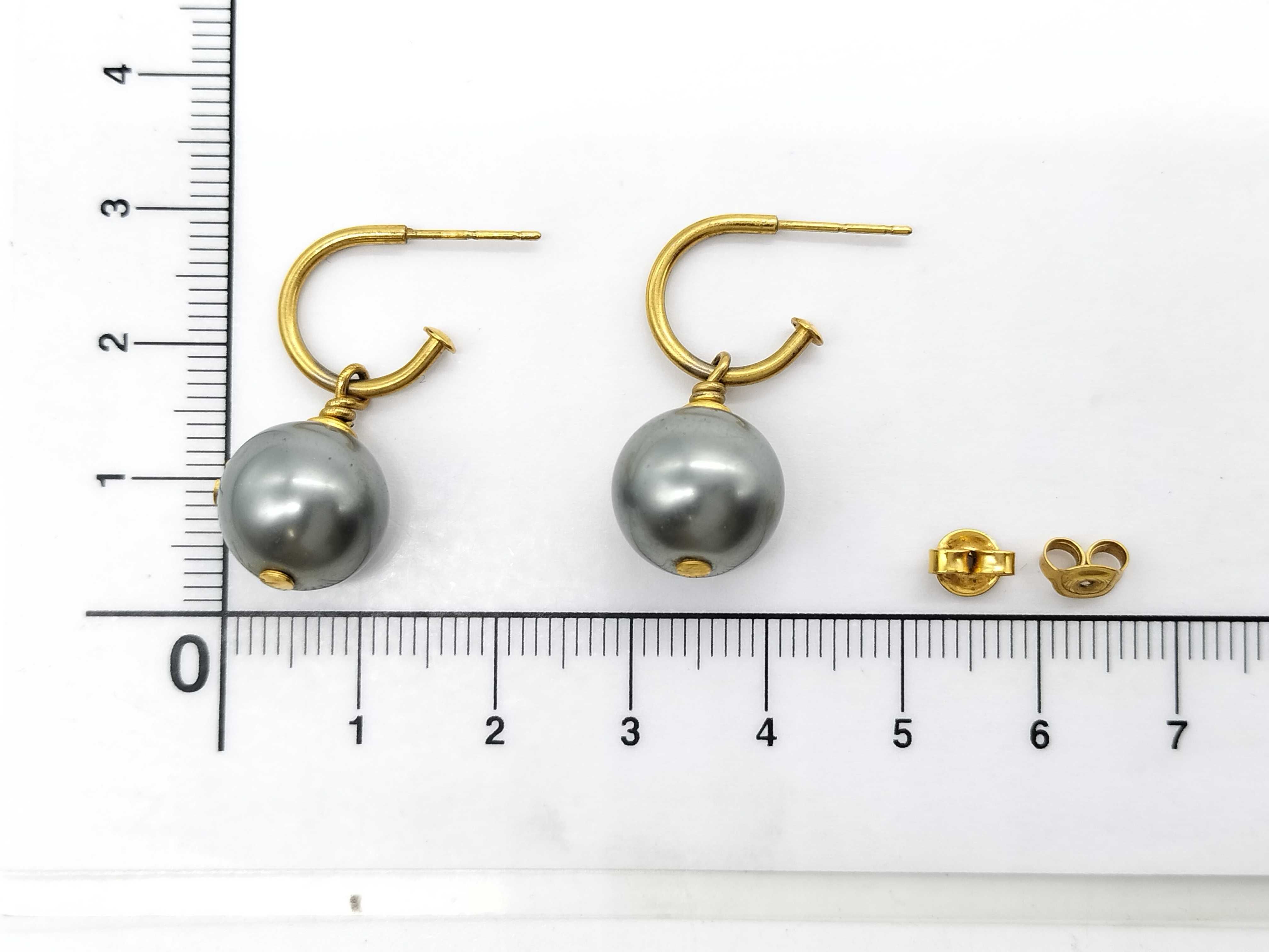 Coco Mark Pearl-like Hoop Earrings — view 7
