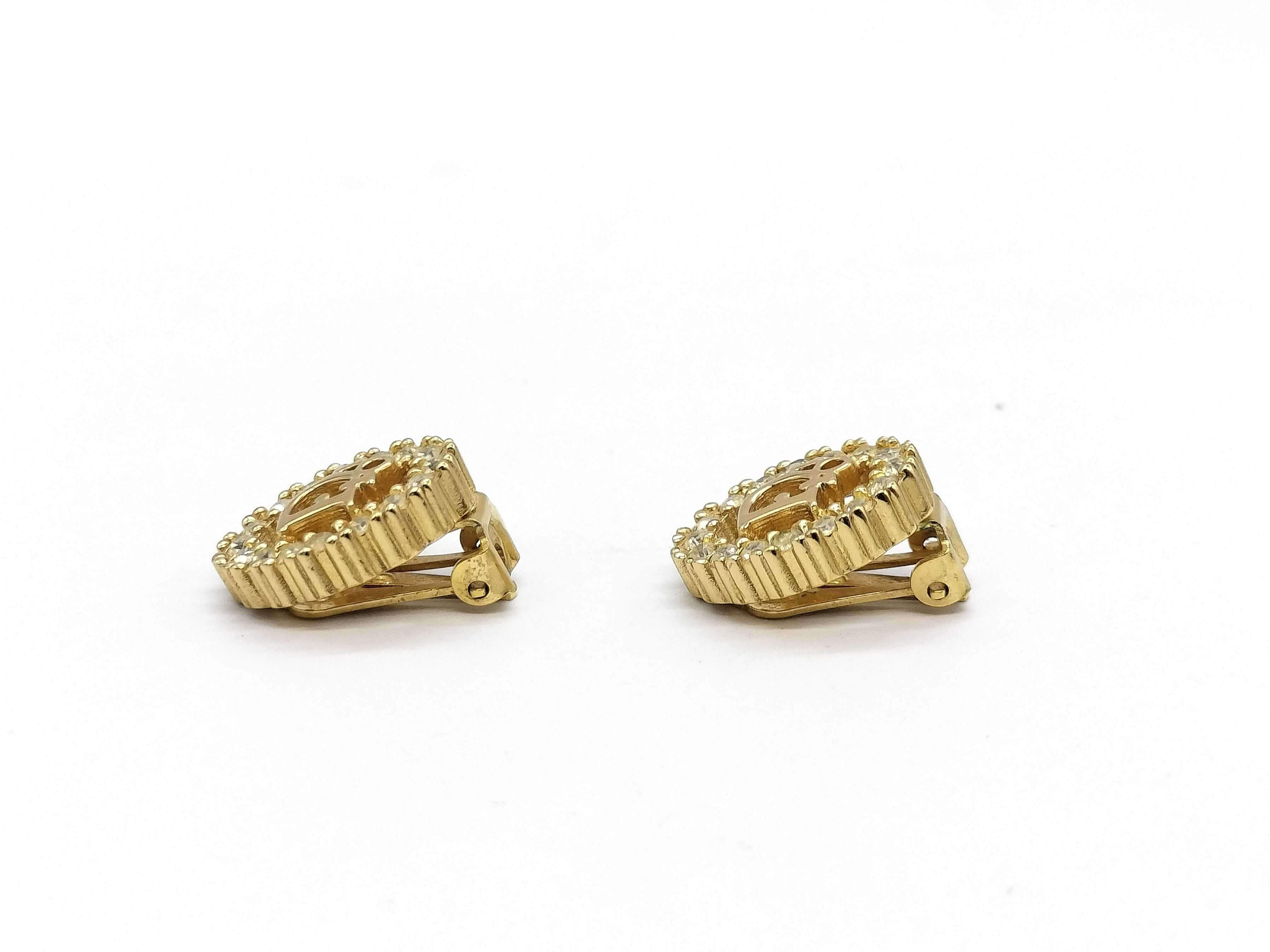 Rhinestone Logo Earrings — view 2