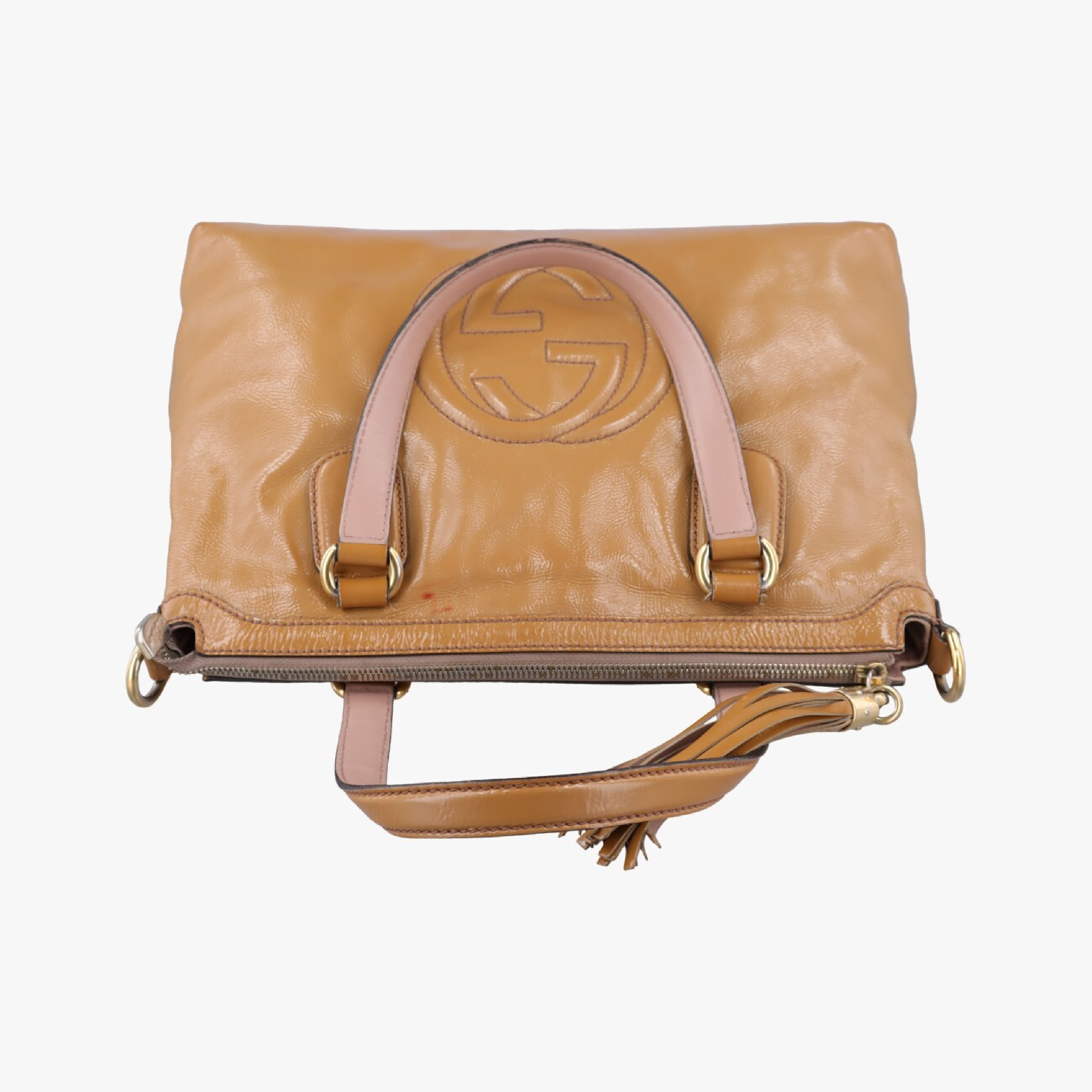 Soho Beige Patent Shoulder Bag 308362 E015992340 — view 5