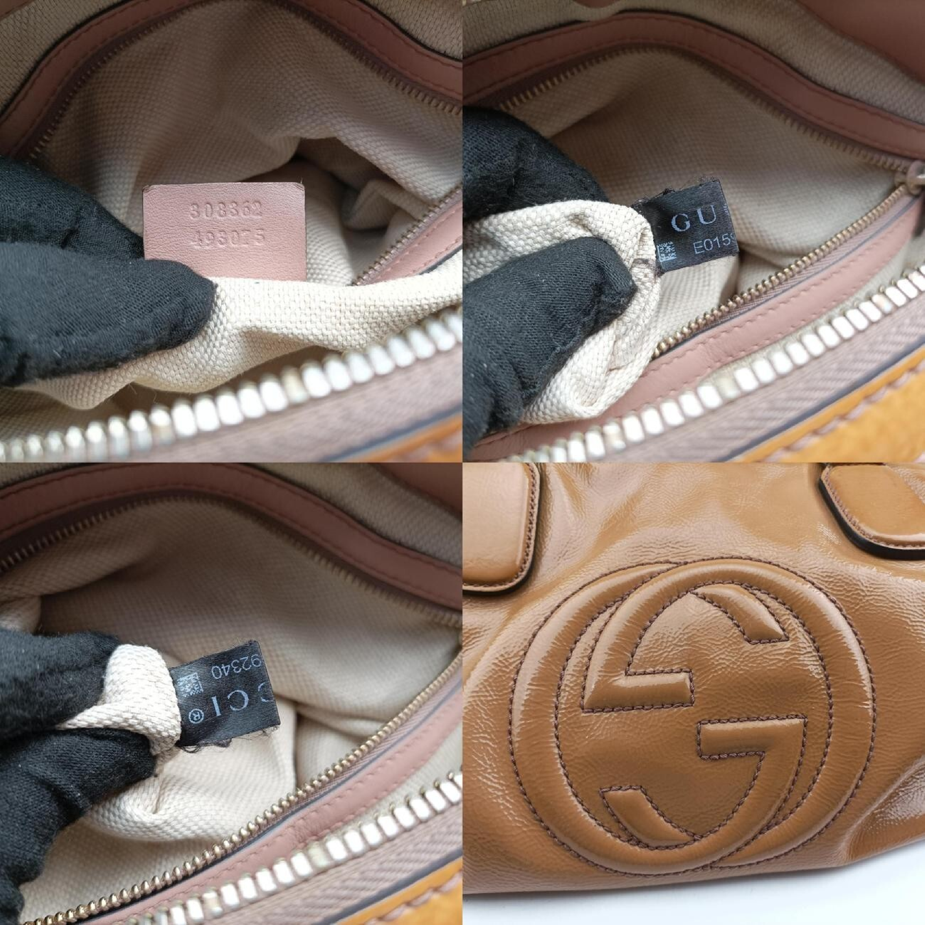 Soho Beige Patent Shoulder Bag 308362 E015992340 — view 8