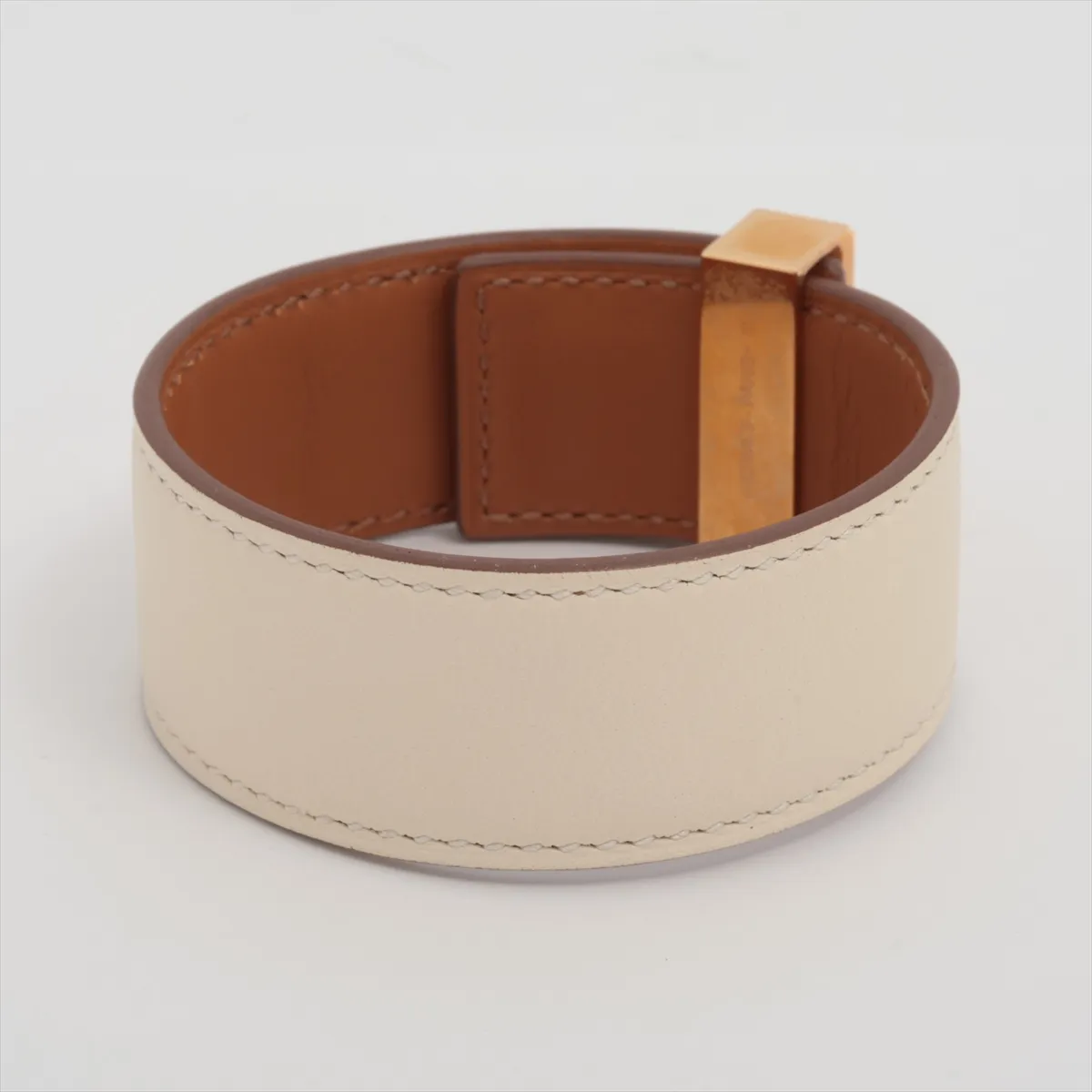 Collier de Chien 24 Z: 2021 Bangle T2 GP x Leather Gold x White — view 2