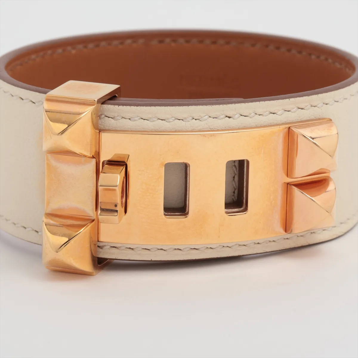 Collier de Chien 24 Z: 2021 Bangle T2 GP x Leather Gold x White — view 3