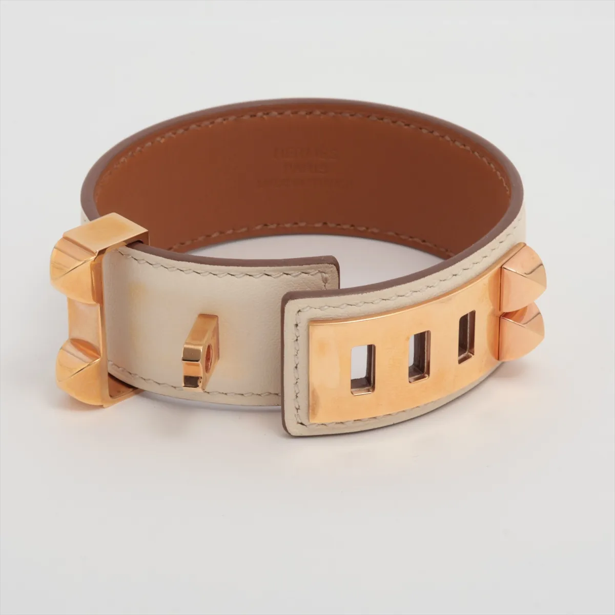 Collier de Chien 24 Z: 2021 Bangle T2 GP x Leather Gold x White — view 5