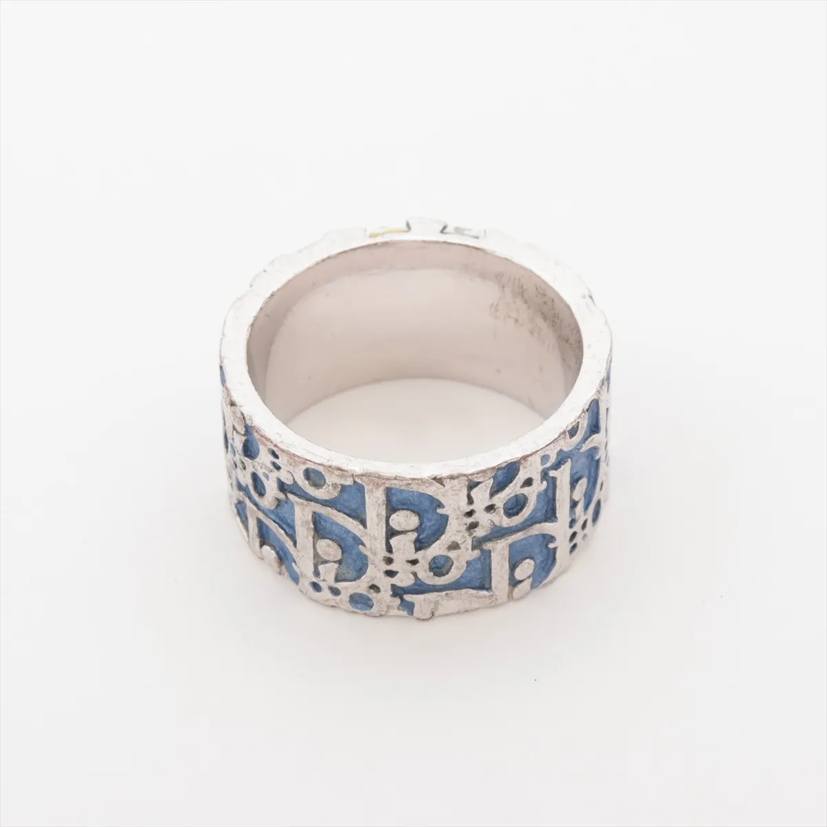 Trotter Ring, Size 7, Metal, Silver x Blue. Shows signs of wear, — view 2