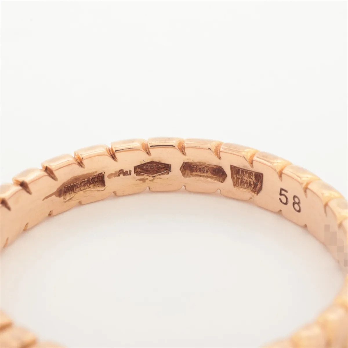 Spiga Ring, 750 (PG), 3.8g, 58 CYZ1MW, partially double-stamped engraving, distortion. — view 3