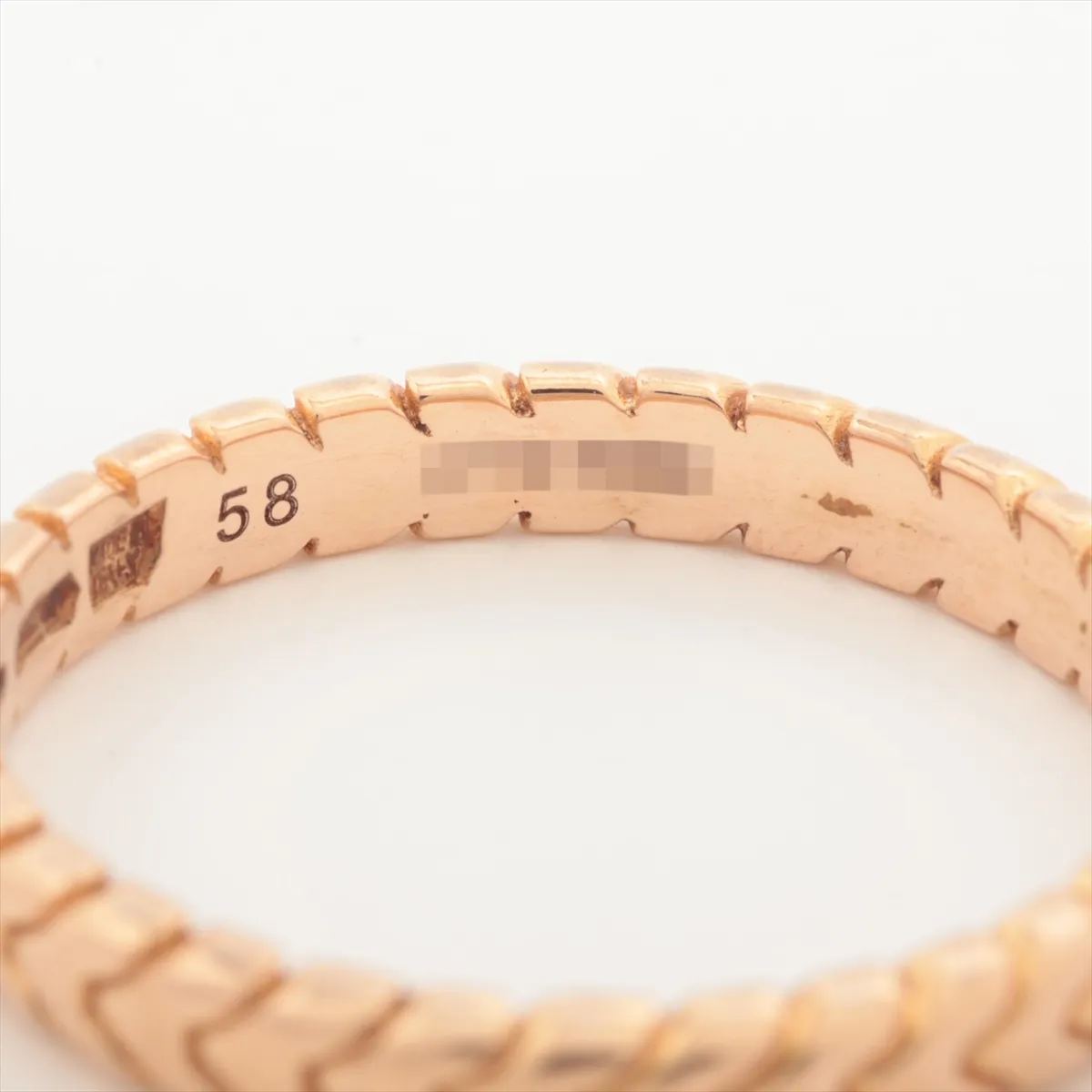 Spiga Ring, 750 (PG), 3.8g, 58 CYZ1MW, partially double-stamped engraving, distortion. — view 4
