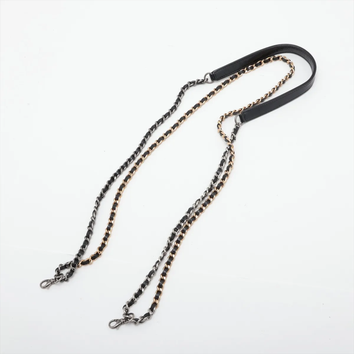 Gabrielle de Chanel Vintage Calf Chain Wallet, Navy x Black, Gold x Silver Hardware, 25883580, Serial Number — view 5