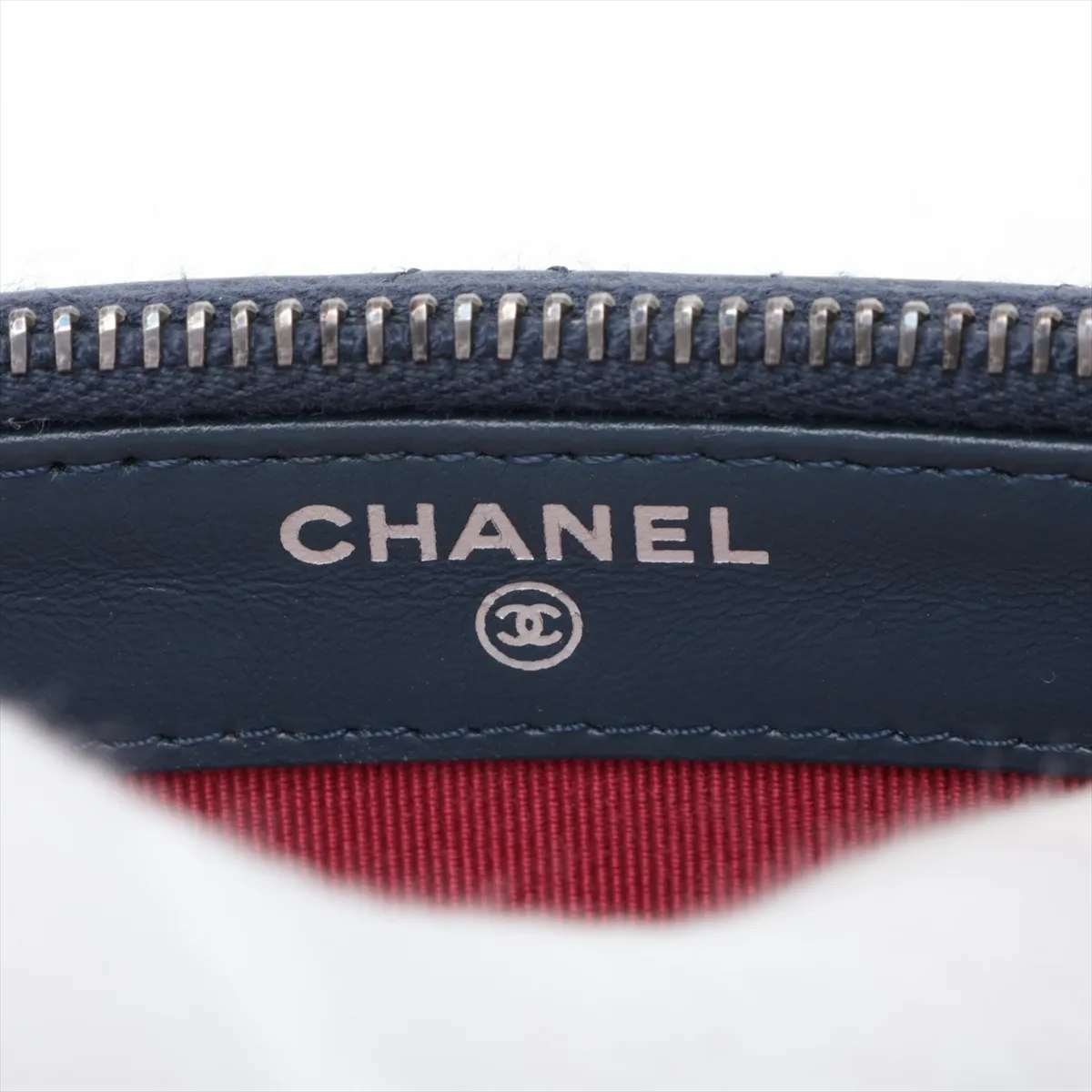 Gabrielle de Chanel Vintage Calf Chain Wallet, Navy x Black, Gold x Silver Hardware, 25883580, Serial Number — view 9