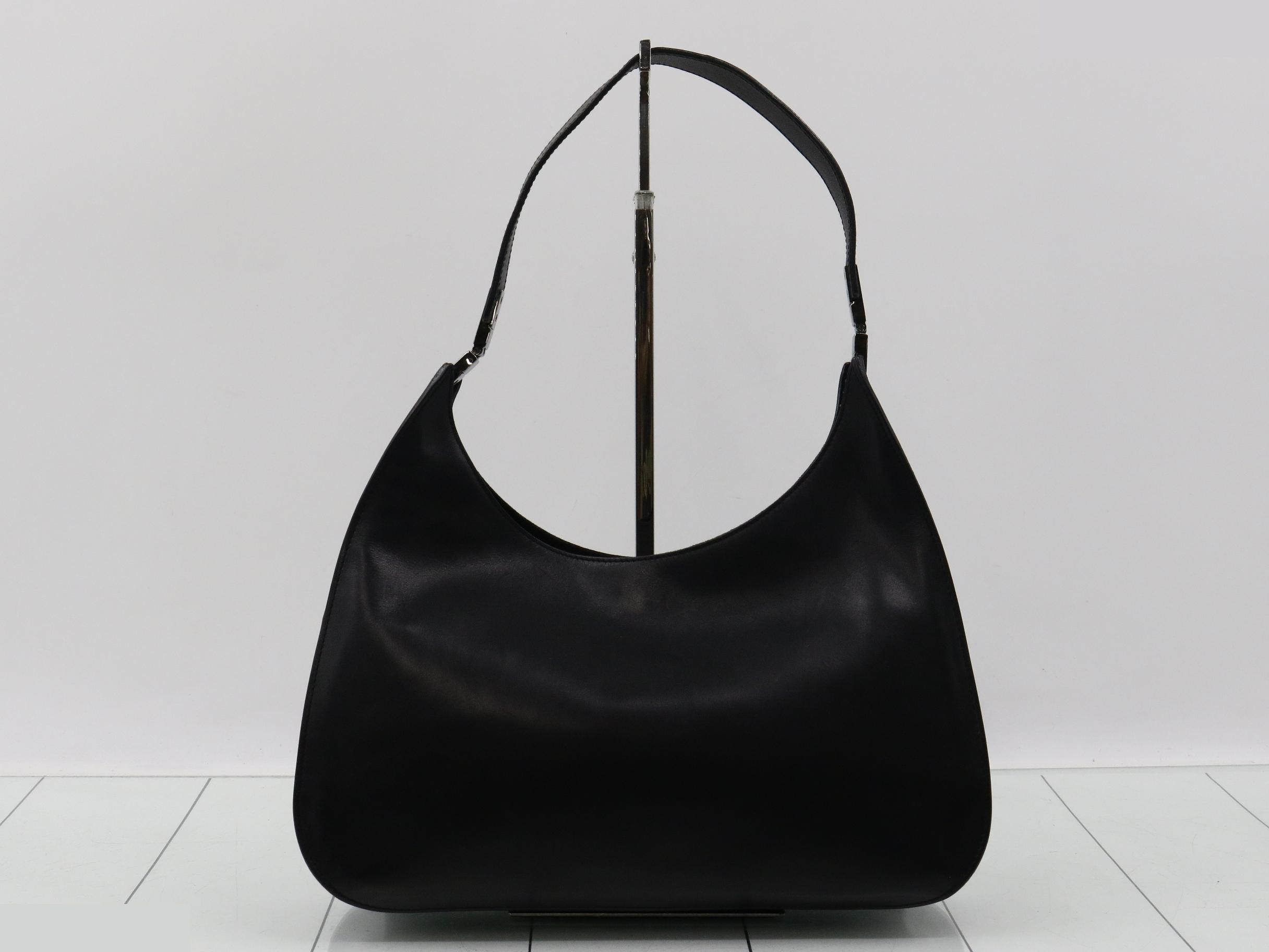 One-shoulder bag, leather, black — view 2