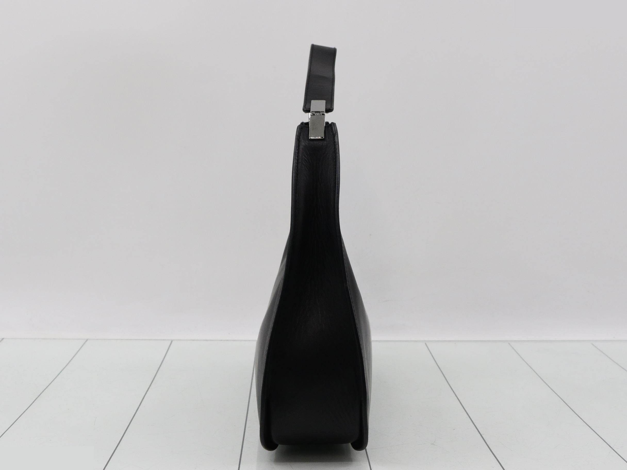 One-shoulder bag, leather, black — view 3