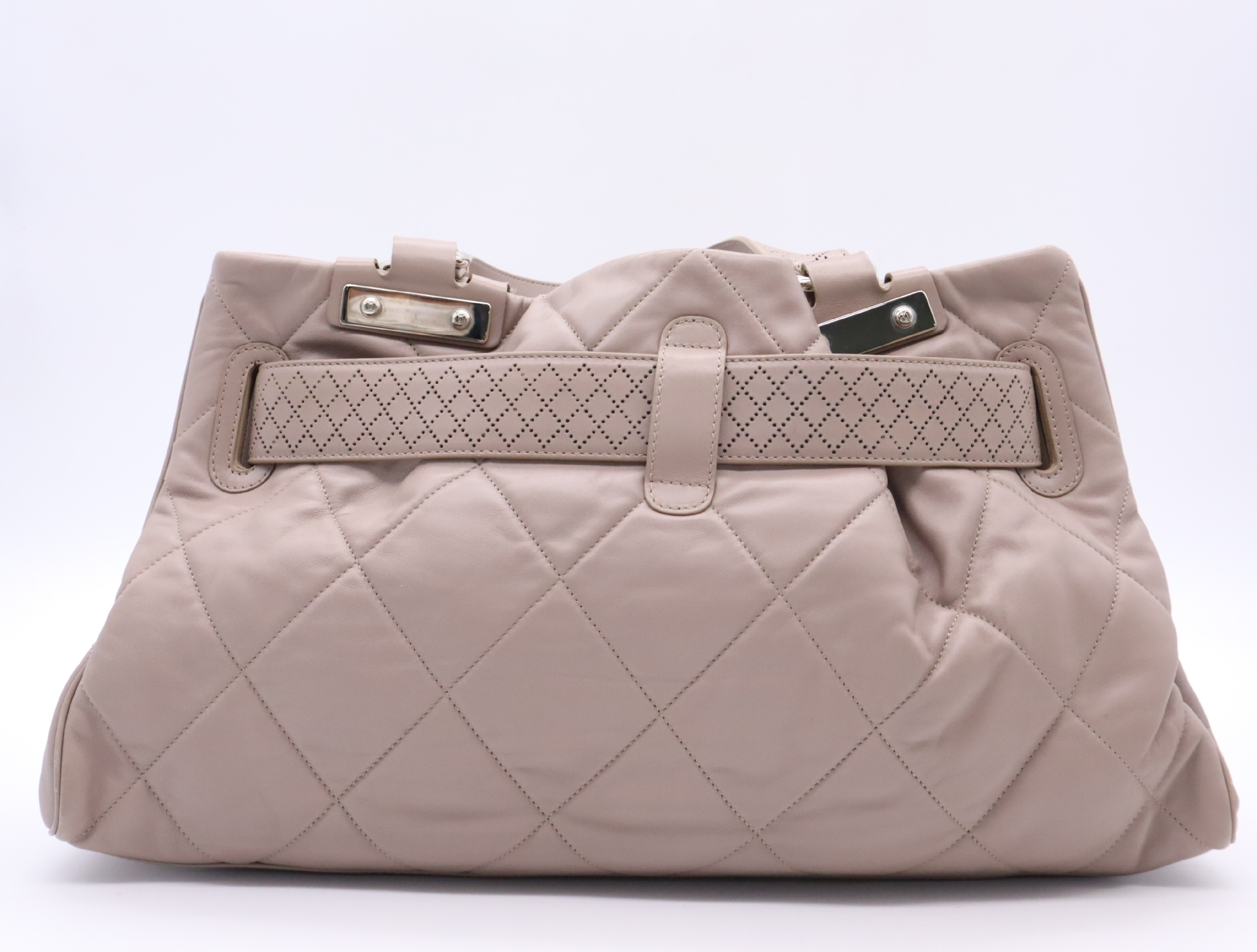 Leather Tote Bag, Pink Beige, Silver Hardware, with Seal and Card, 12242155 Tote Bag — view 2