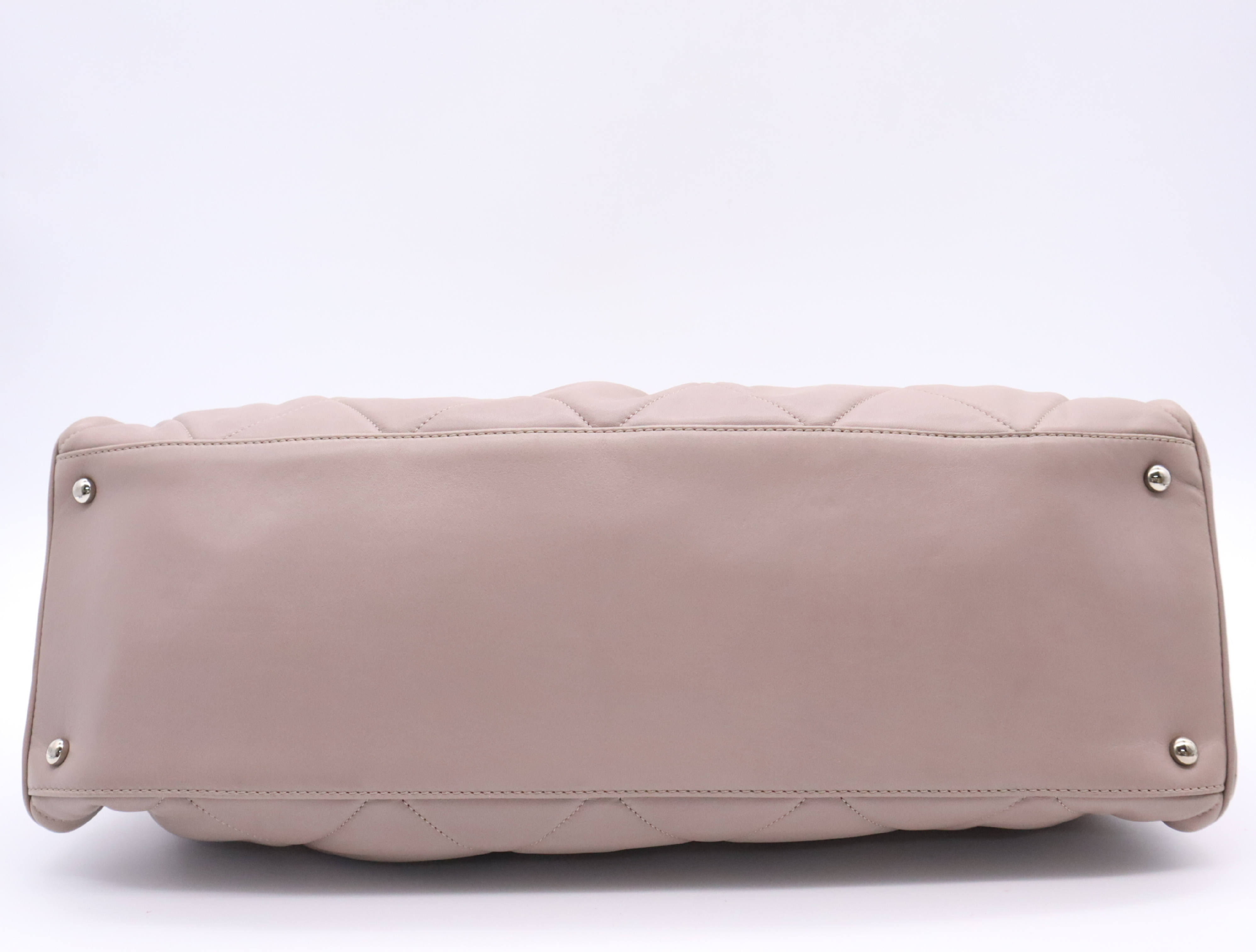 Leather Tote Bag, Pink Beige, Silver Hardware, with Seal and Card, 12242155 Tote Bag — view 4