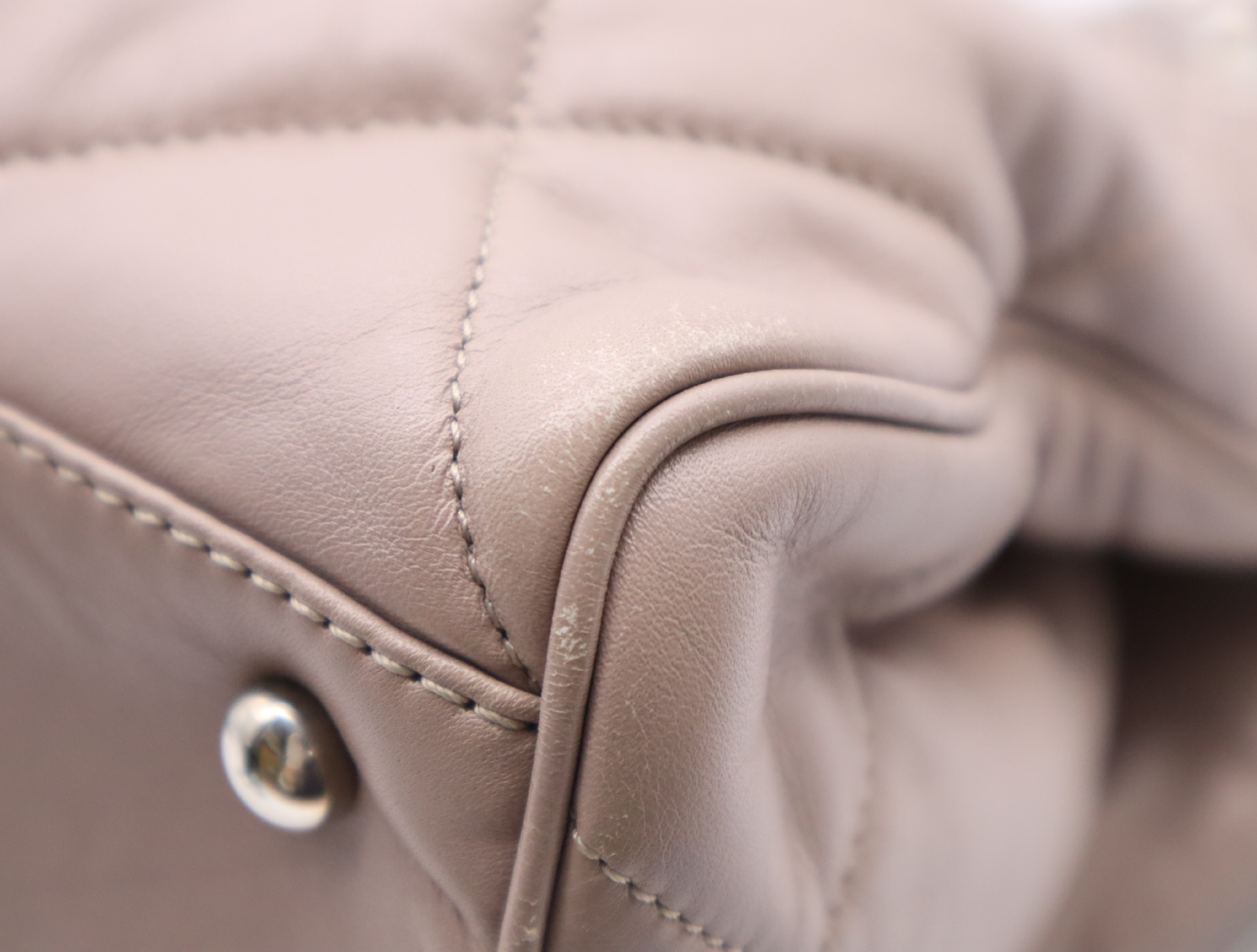 Leather Tote Bag, Pink Beige, Silver Hardware, with Seal and Card, 12242155 Tote Bag — view 7