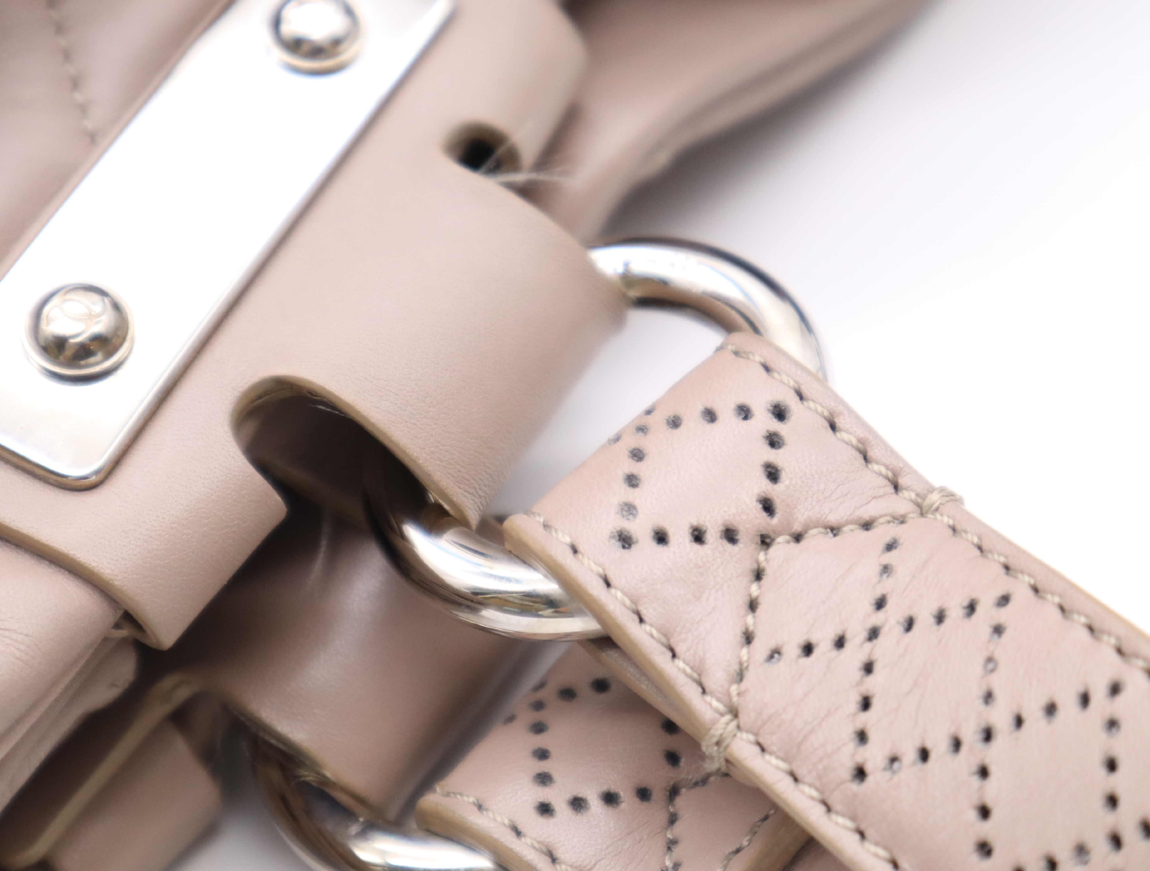 Leather Tote Bag, Pink Beige, Silver Hardware, with Seal and Card, 12242155 Tote Bag — view 9