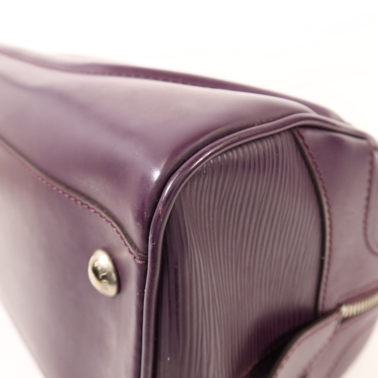 Epi Bowling Montaigne Gm Ginpaku Handmade Bag Purple Handbag M 5931k — view 12