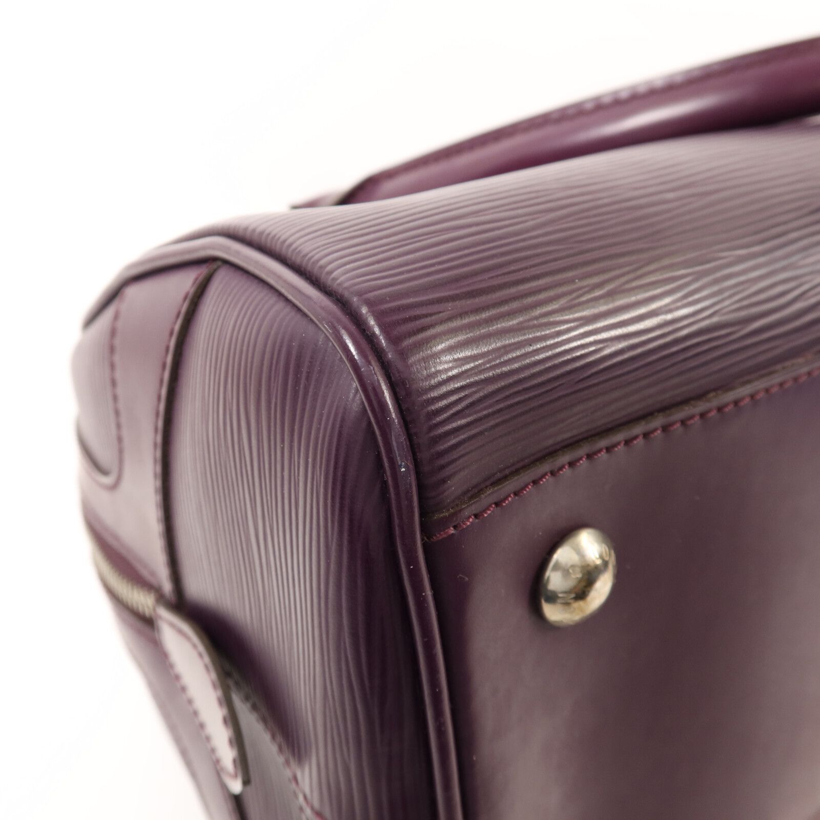 Epi Bowling Montaigne Gm Ginpaku Handmade Bag Purple Handbag M 5931k — view 13