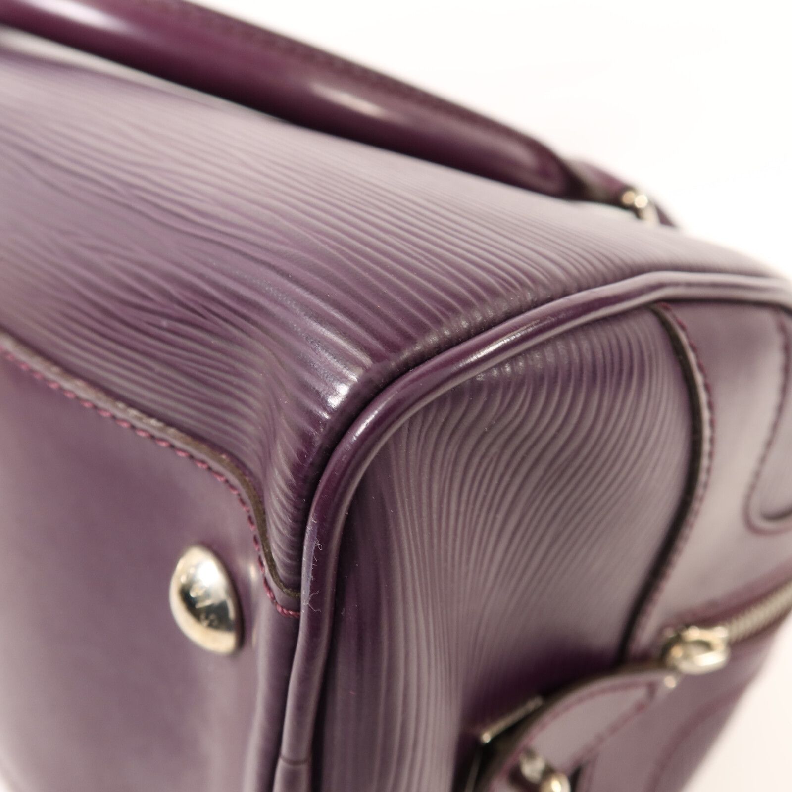 Epi Bowling Montaigne Gm Ginpaku Handmade Bag Purple Handbag M 5931k — view 14