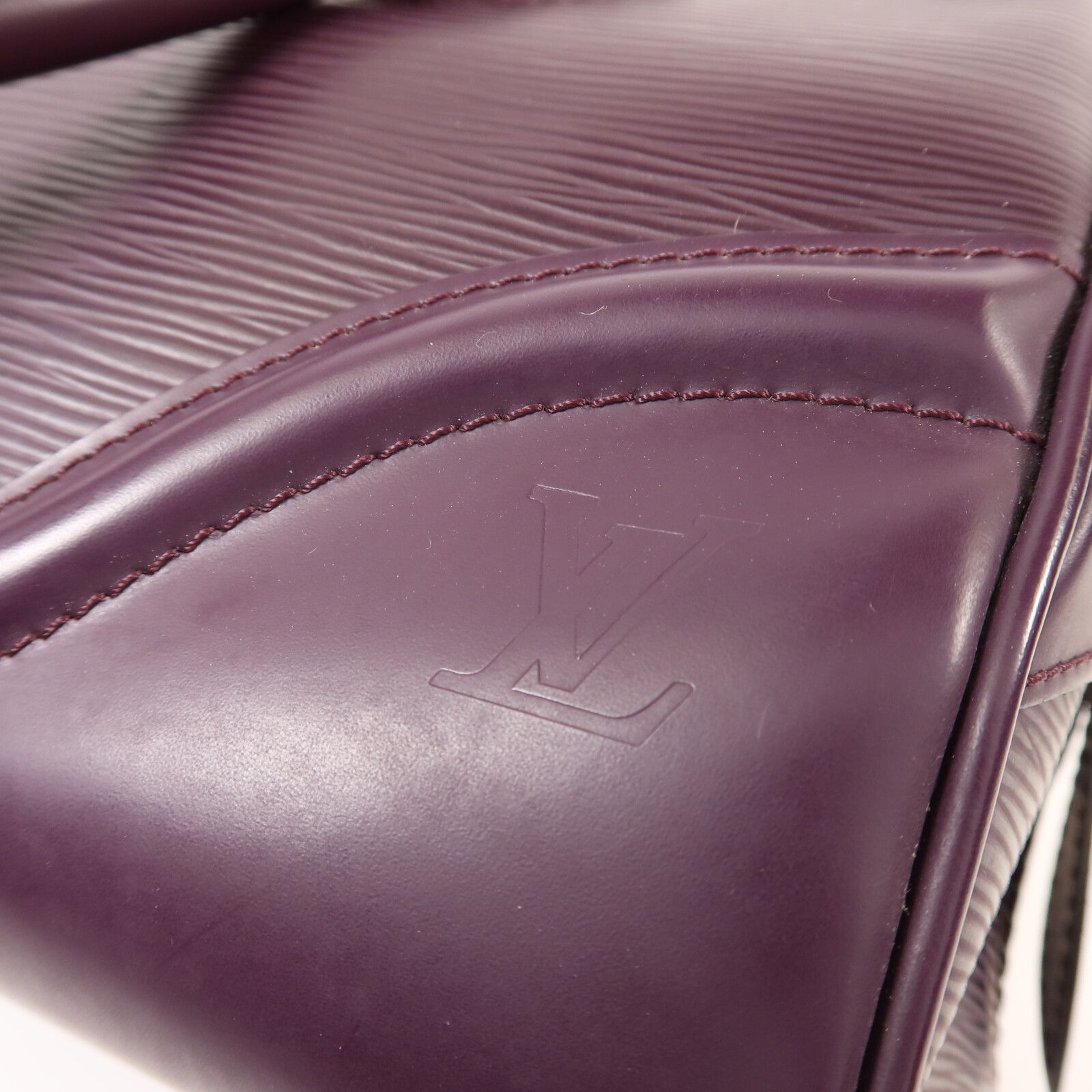 Epi Bowling Montaigne Gm Ginpaku Handmade Bag Purple Handbag M 5931k — view 15