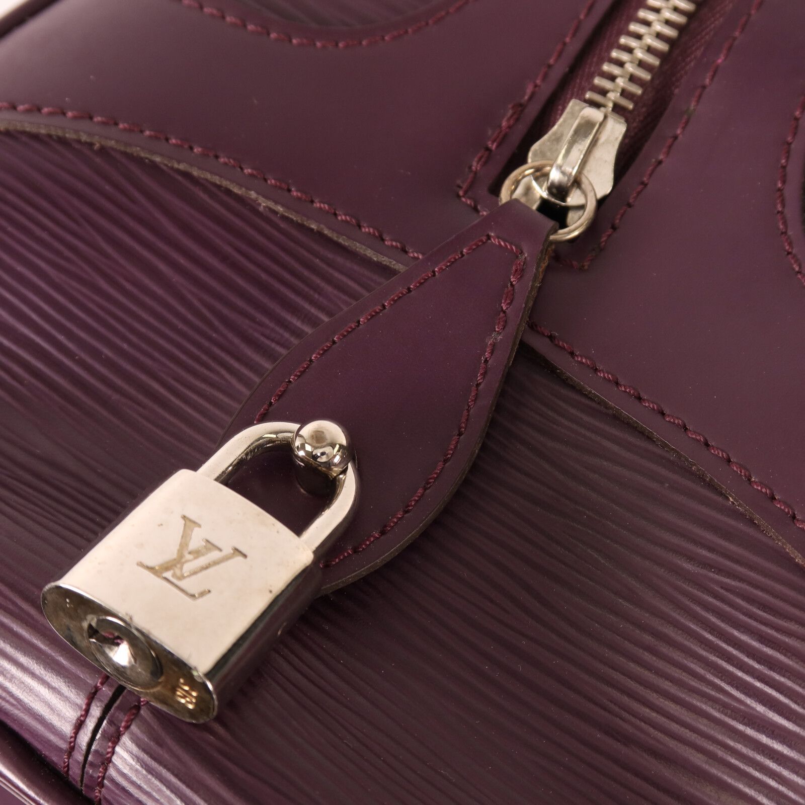 Epi Bowling Montaigne Gm Ginpaku Handmade Bag Purple Handbag M 5931k — view 16