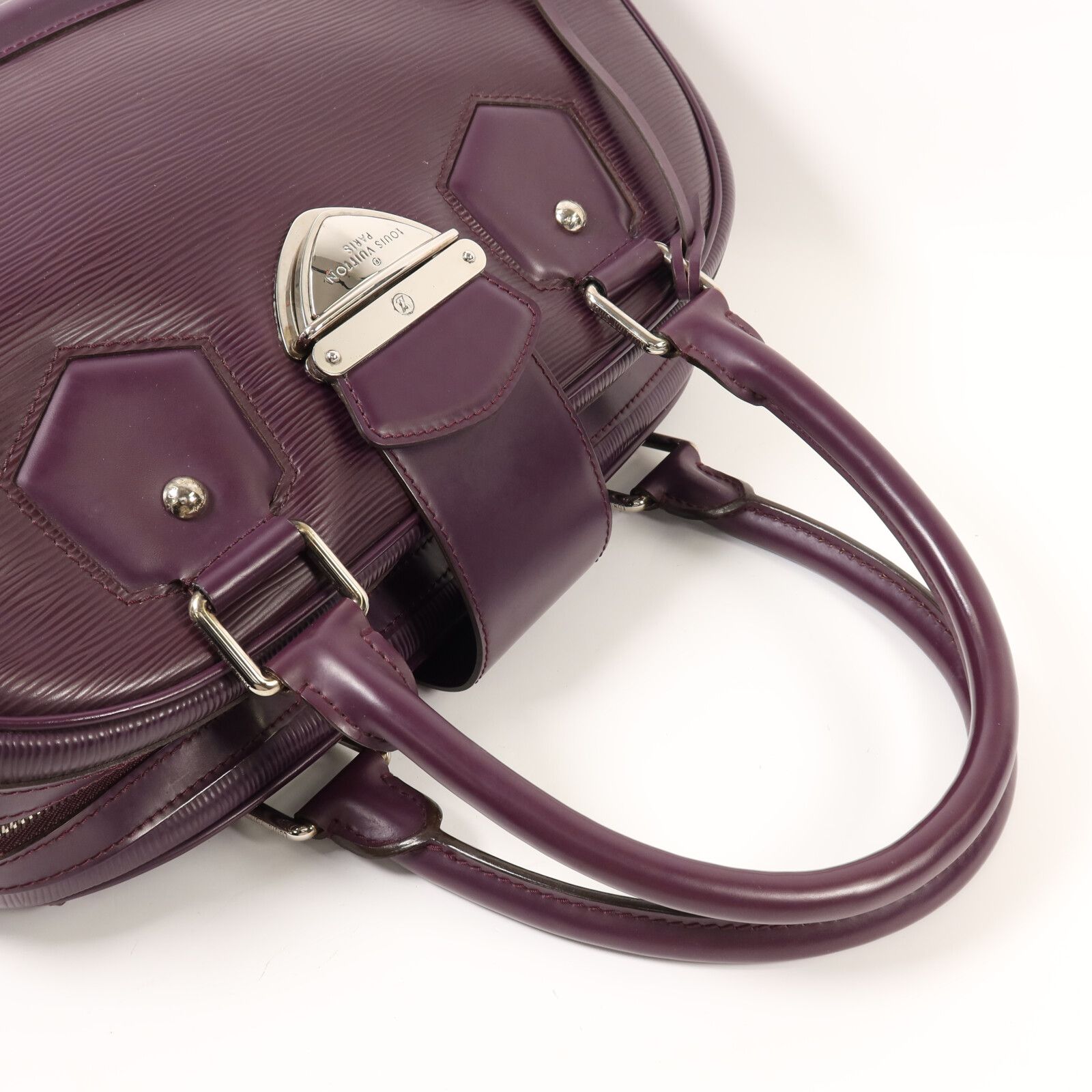 Epi Bowling Montaigne Gm Ginpaku Handmade Bag Purple Handbag M 5931k — view 8