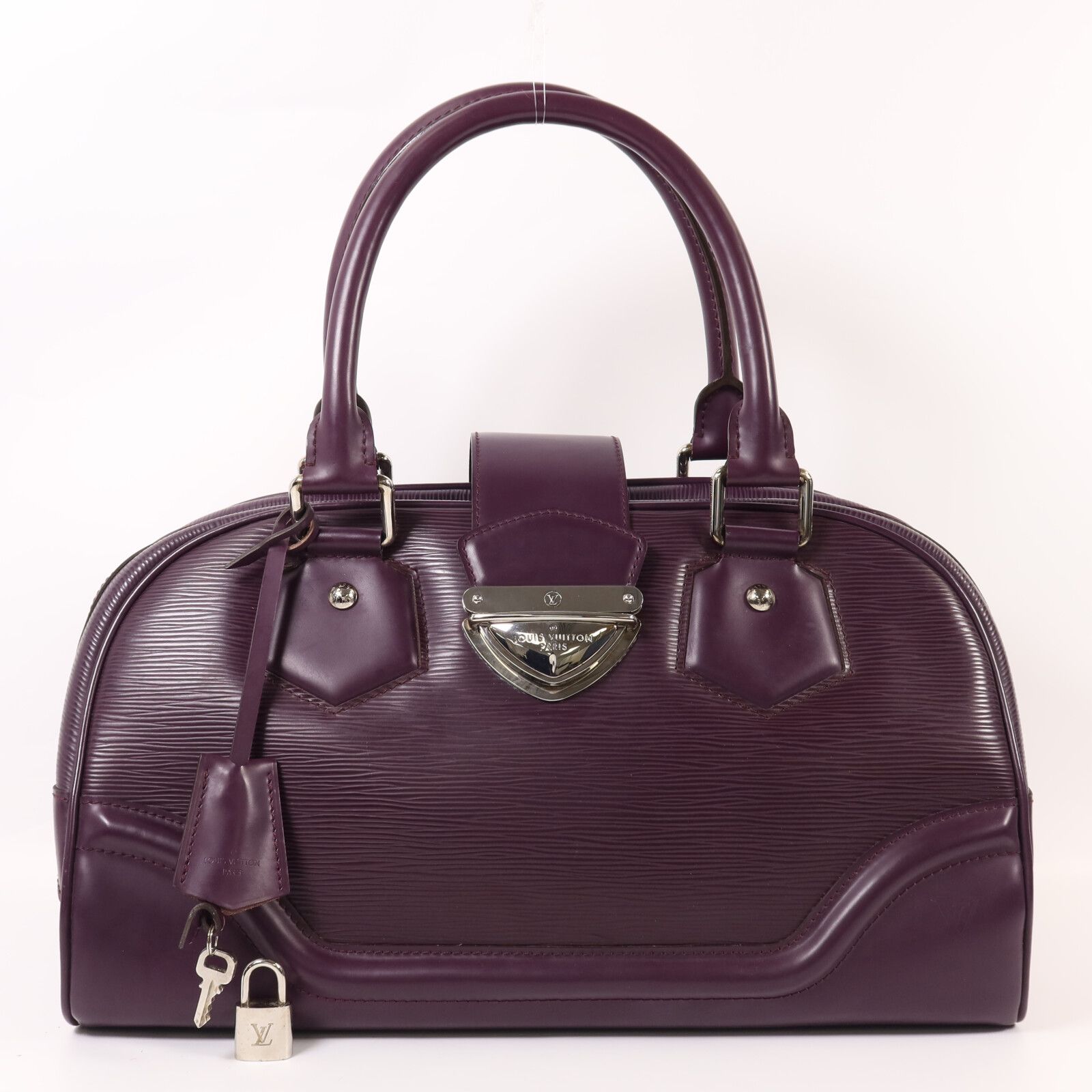 Epi Bowling Montaigne Gm Ginpaku Handmade Bag Purple Handbag M 5931k — view 9