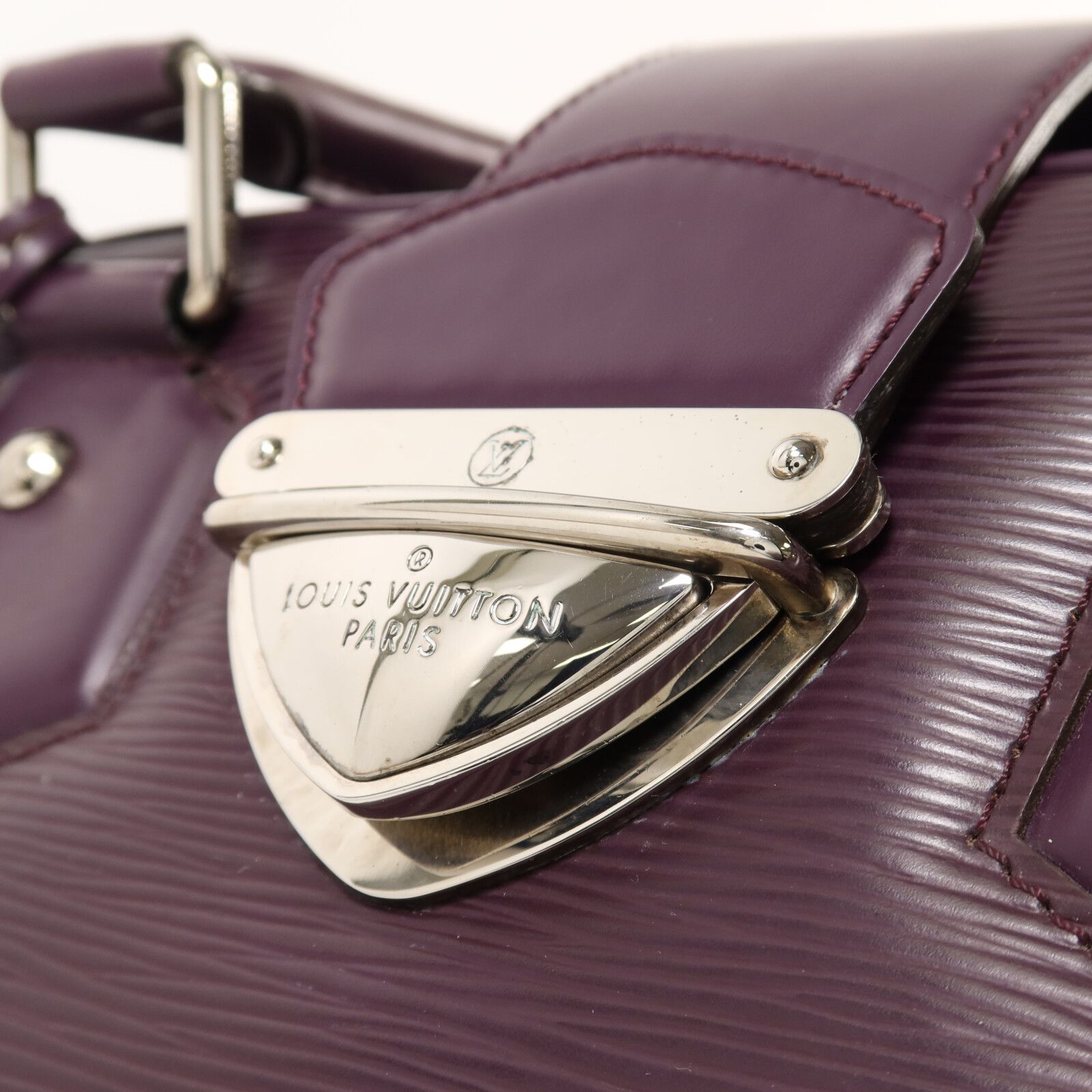 Epi Bowling Montaigne Gm Ginpaku Handmade Bag Purple Handbag M 5931k — view 10