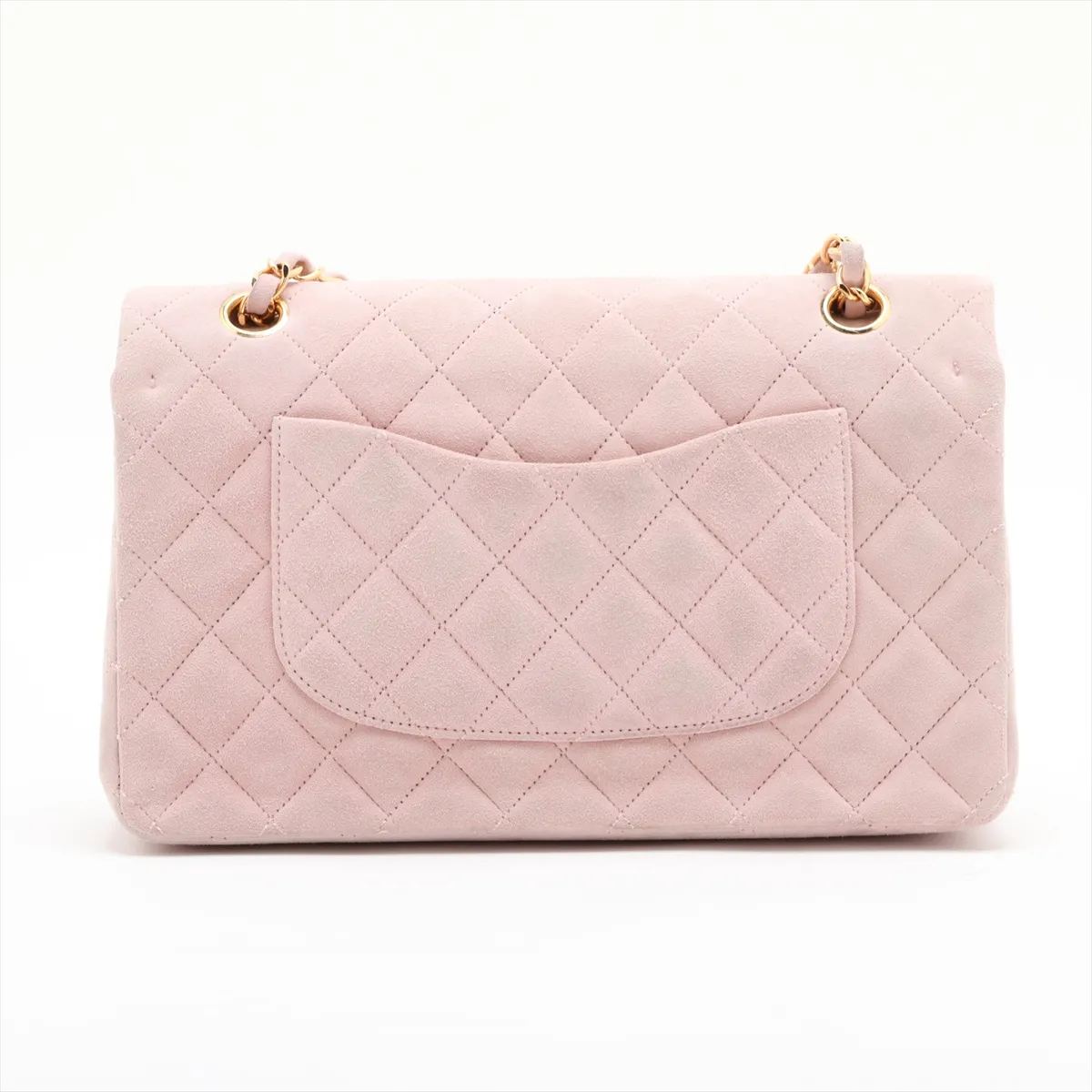 Matelassé 25 Suede Double Flap Double Chain Bag, Pink with Gold Hardware, 2853939, Series 2, A01112 — view 2