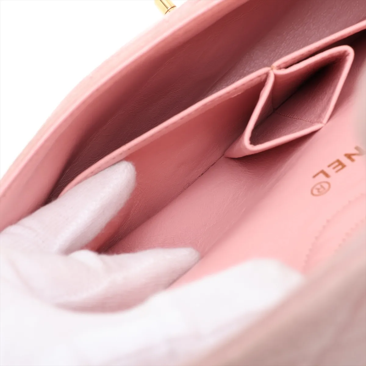 Matelassé 25 Suede Double Flap Double Chain Bag, Pink with Gold Hardware, 2853939, Series 2, A01112 — view 9