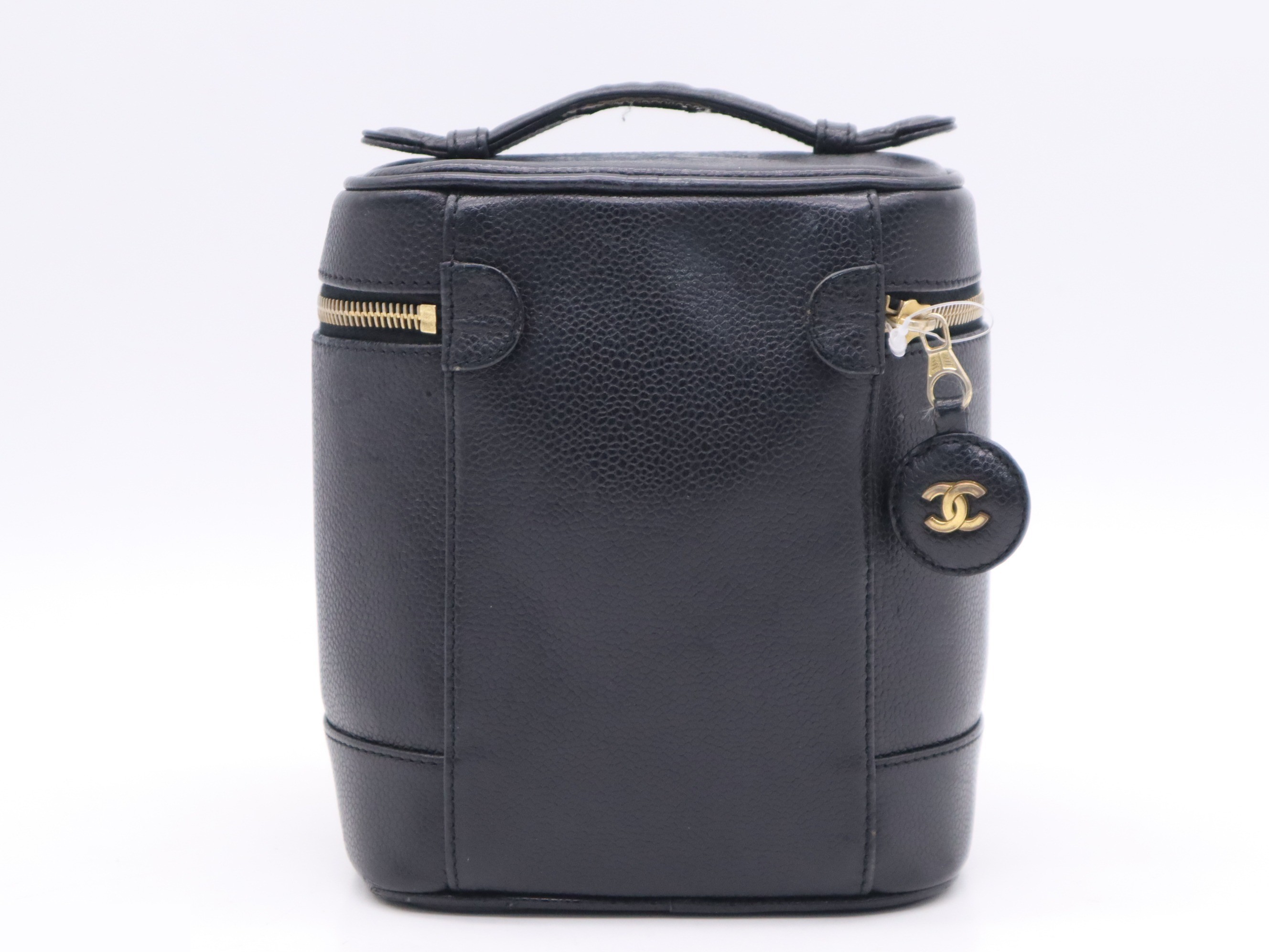 Caviar leather vertical vanity bag with guarantee card. — view 2