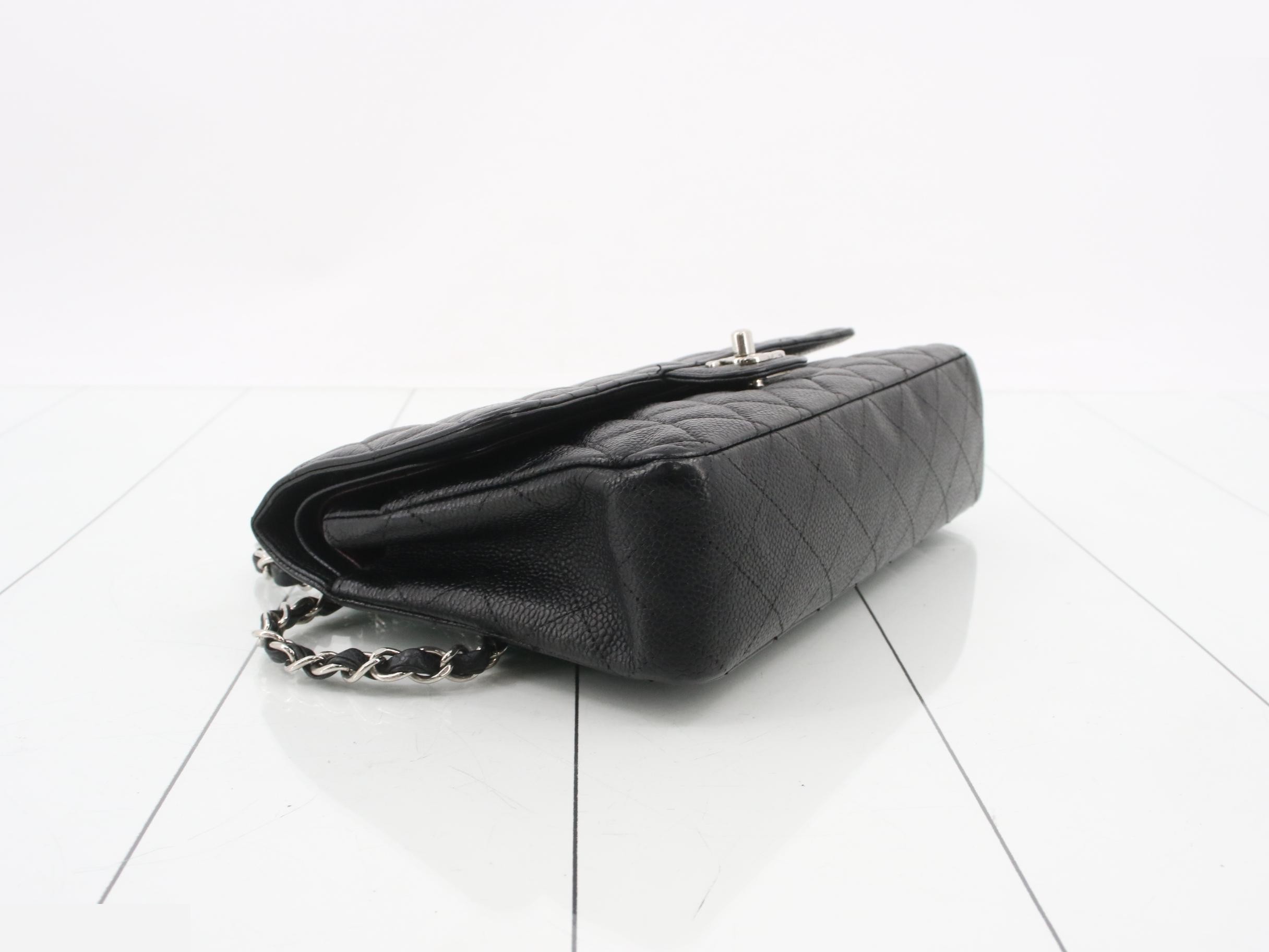 Matelassé 25 Caviar Skin Double Flap Double Chain Shoulder Bag — view 5