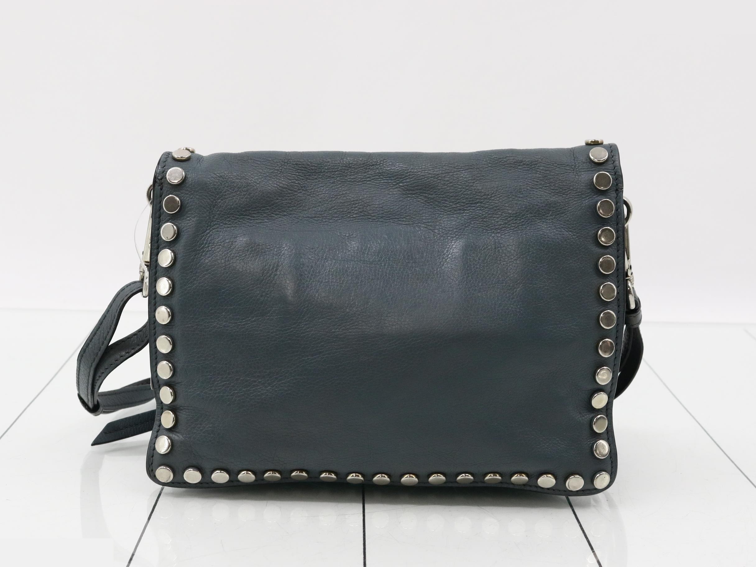 Leather studded semi-shoulder bag — view 2