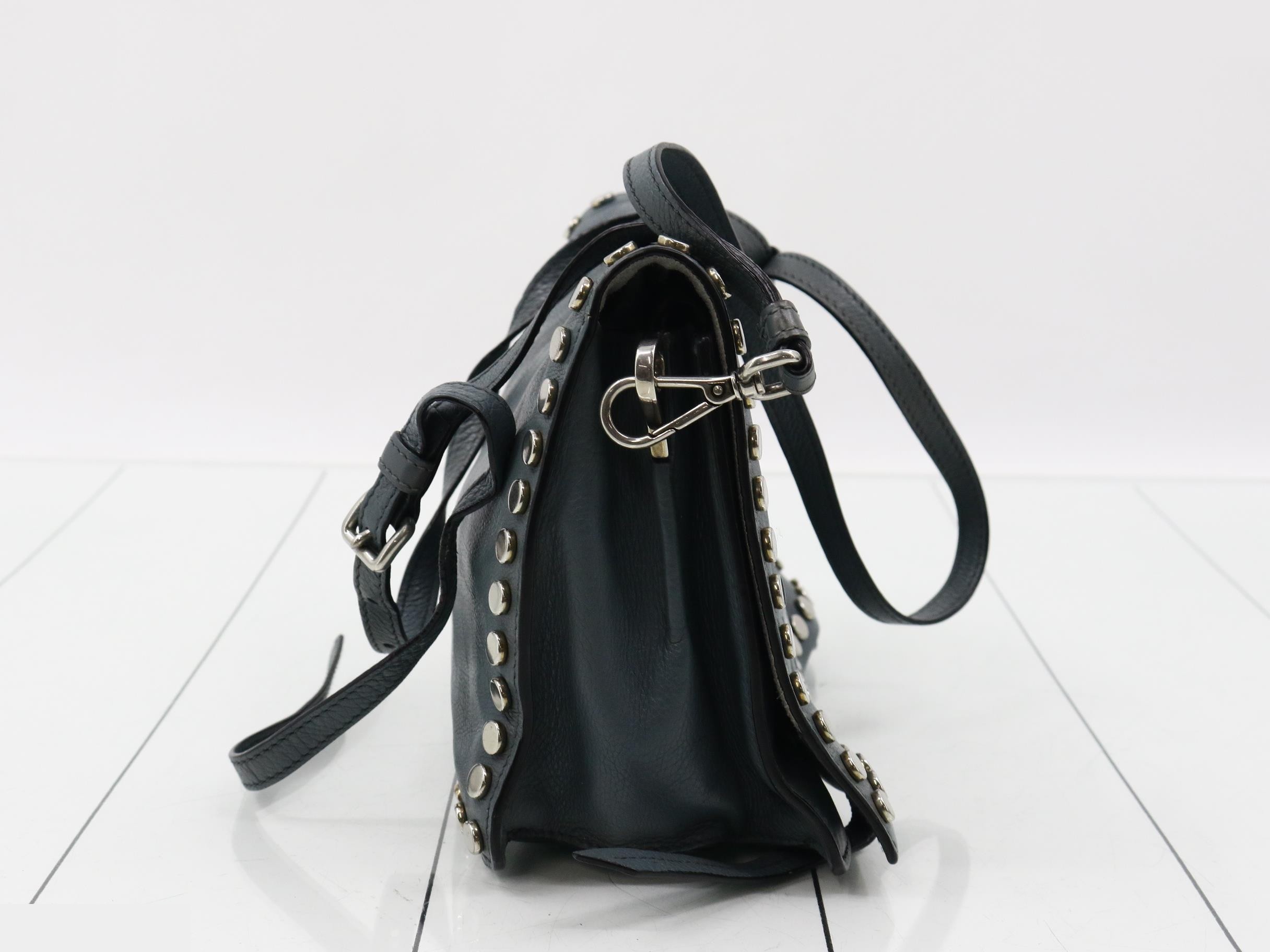 Leather studded semi-shoulder bag — view 4