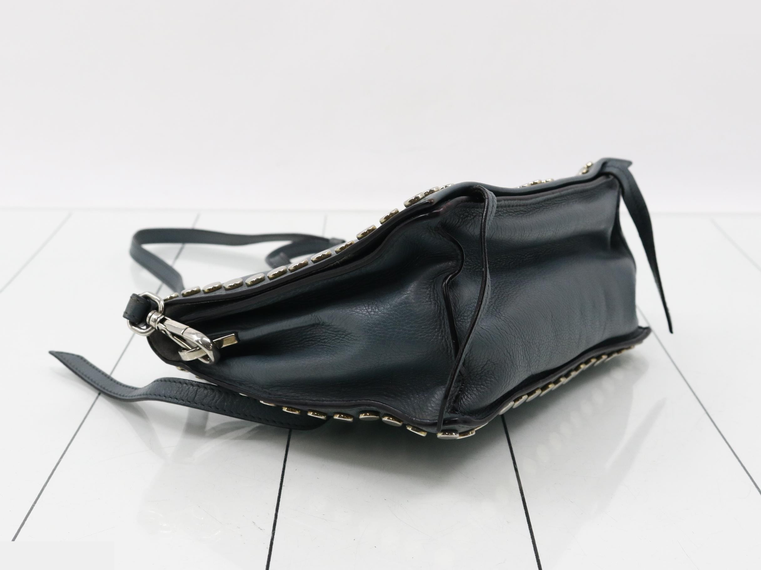 Leather studded semi-shoulder bag — view 5