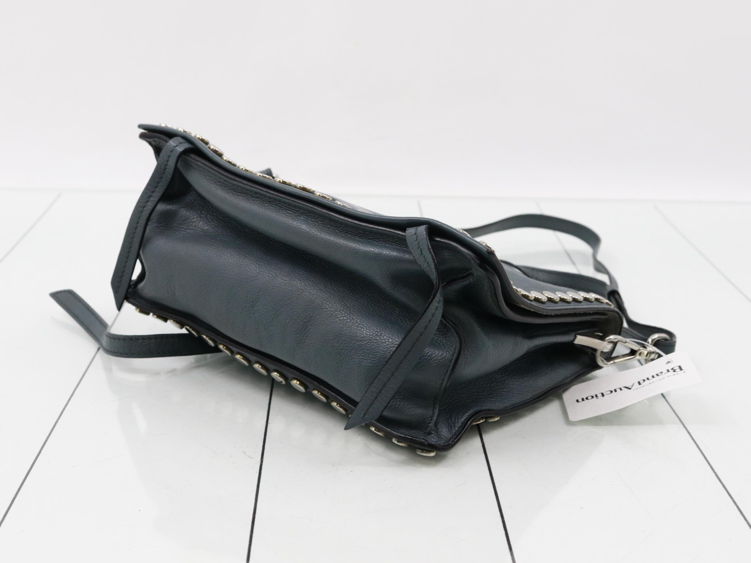 Leather studded semi-shoulder bag — view 6