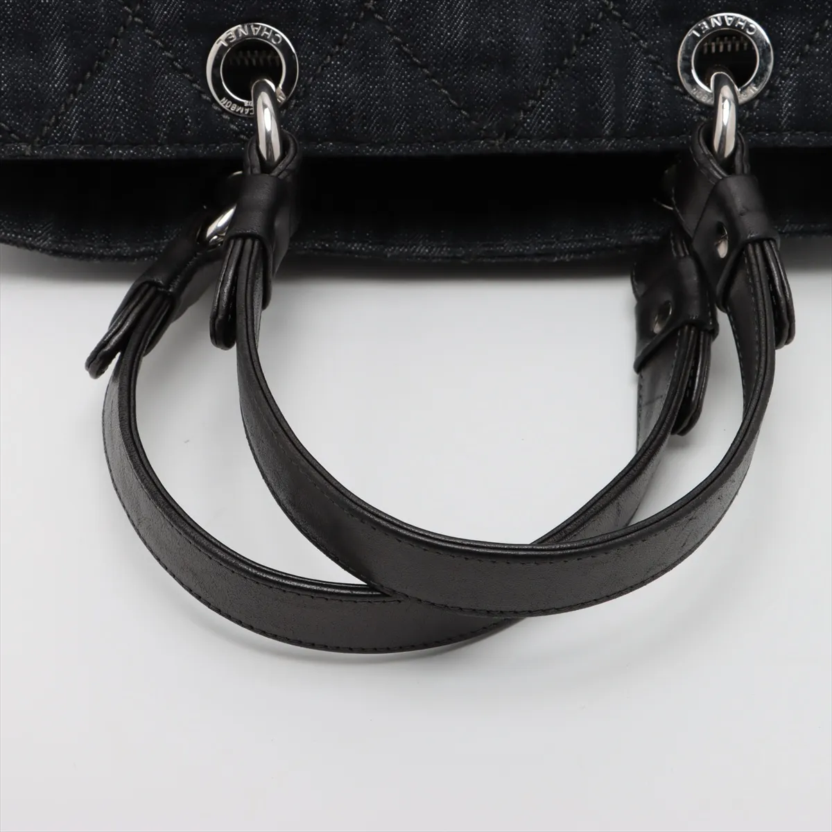 Matelasse Denim x Leather 2WAY Handbag Navy Silver Hardware 12780346 No. 12 — view 5