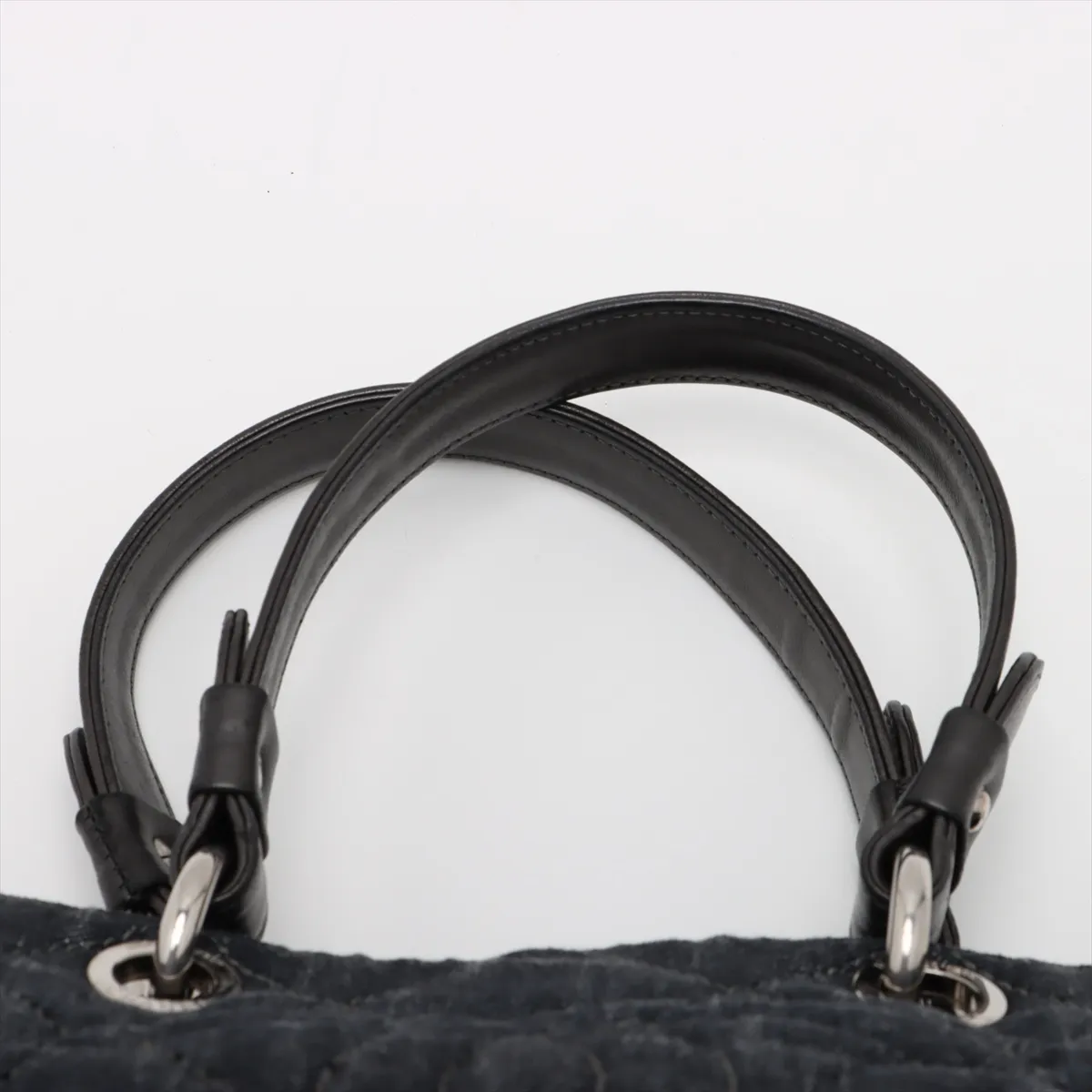 Matelasse Denim x Leather 2WAY Handbag Navy Silver Hardware 12780346 No. 12 — view 6