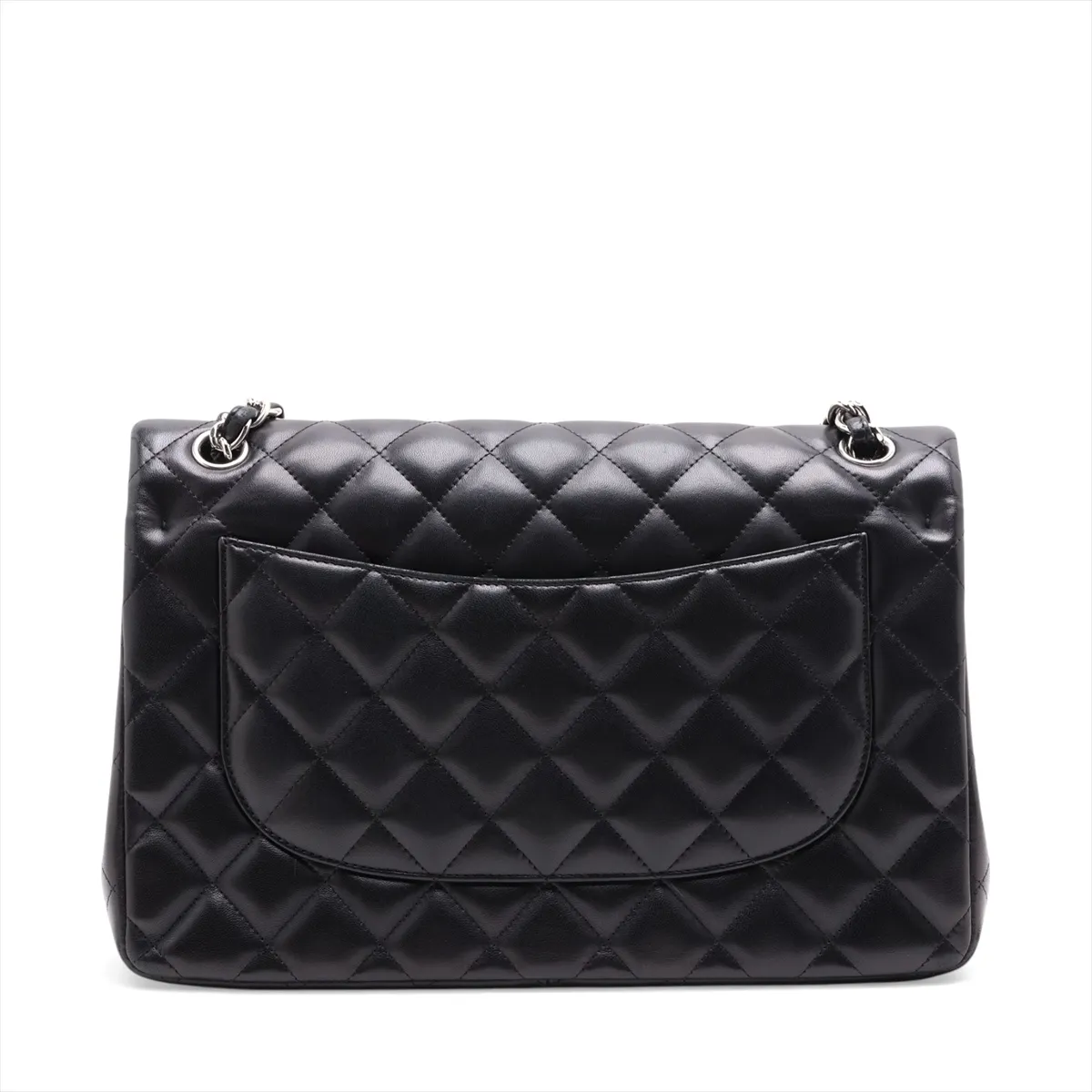 Large Matelassé 30 Lambskin Double Flap Double Chain Bag, Black with Gold Hardware, 16857236, Serial Number 16-series, A58600 — view 2