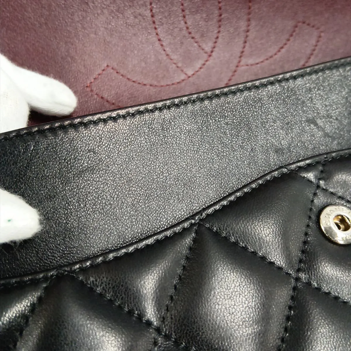 Large Matelassé 30 Lambskin Double Flap Double Chain Bag, Black with Gold Hardware, 16857236, Serial Number 16-series, A58600 — view 14