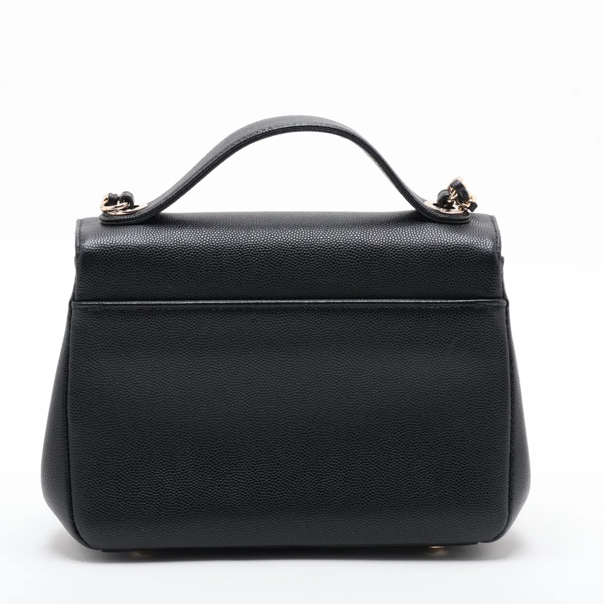 Business Affinity Caviar Skin 2-Way Handbag, Black with Gold Hardware — view 2