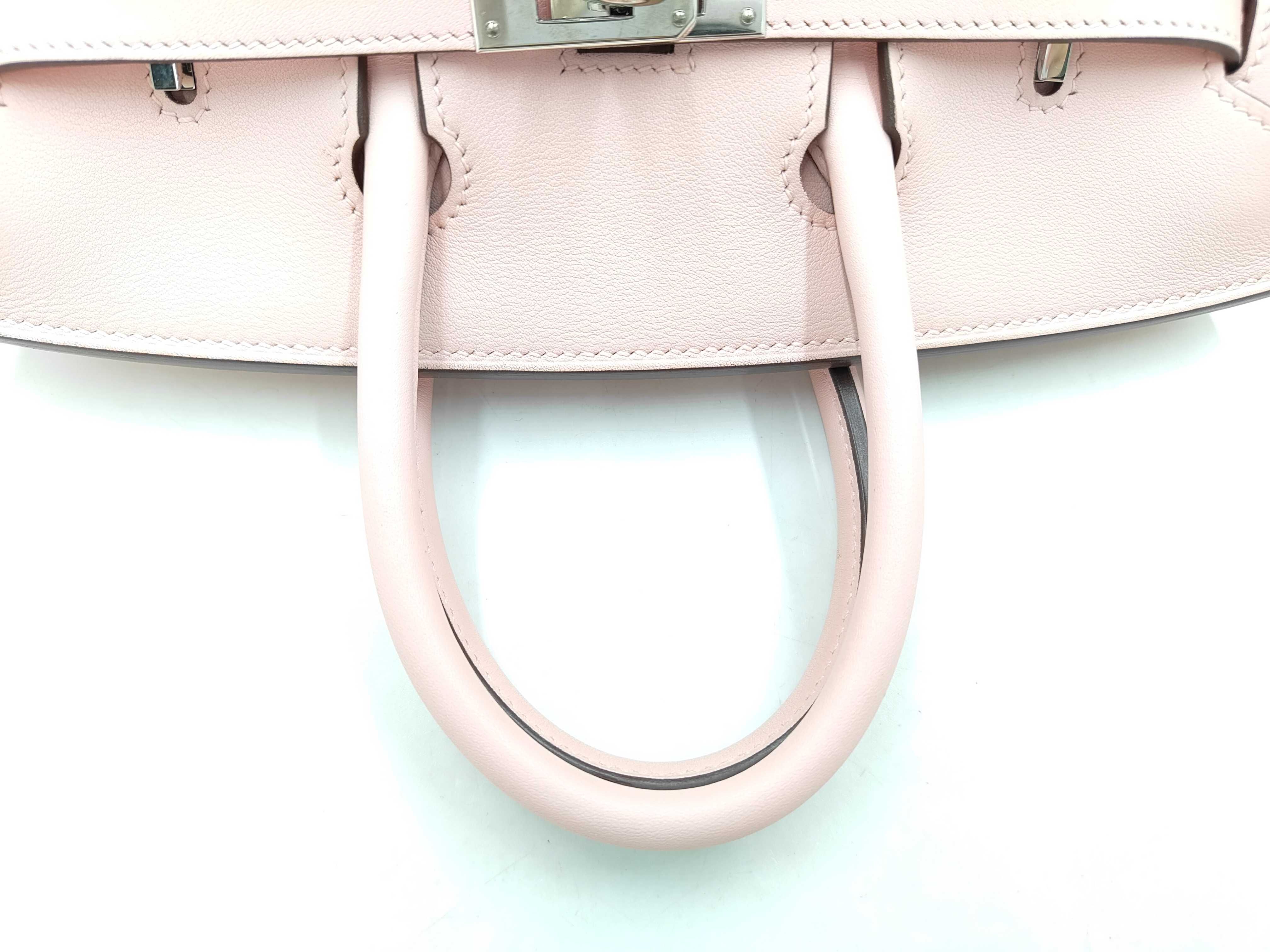 Birkin 25 Swift Rose Sakura X stamp Silver hardware handbag — view 3