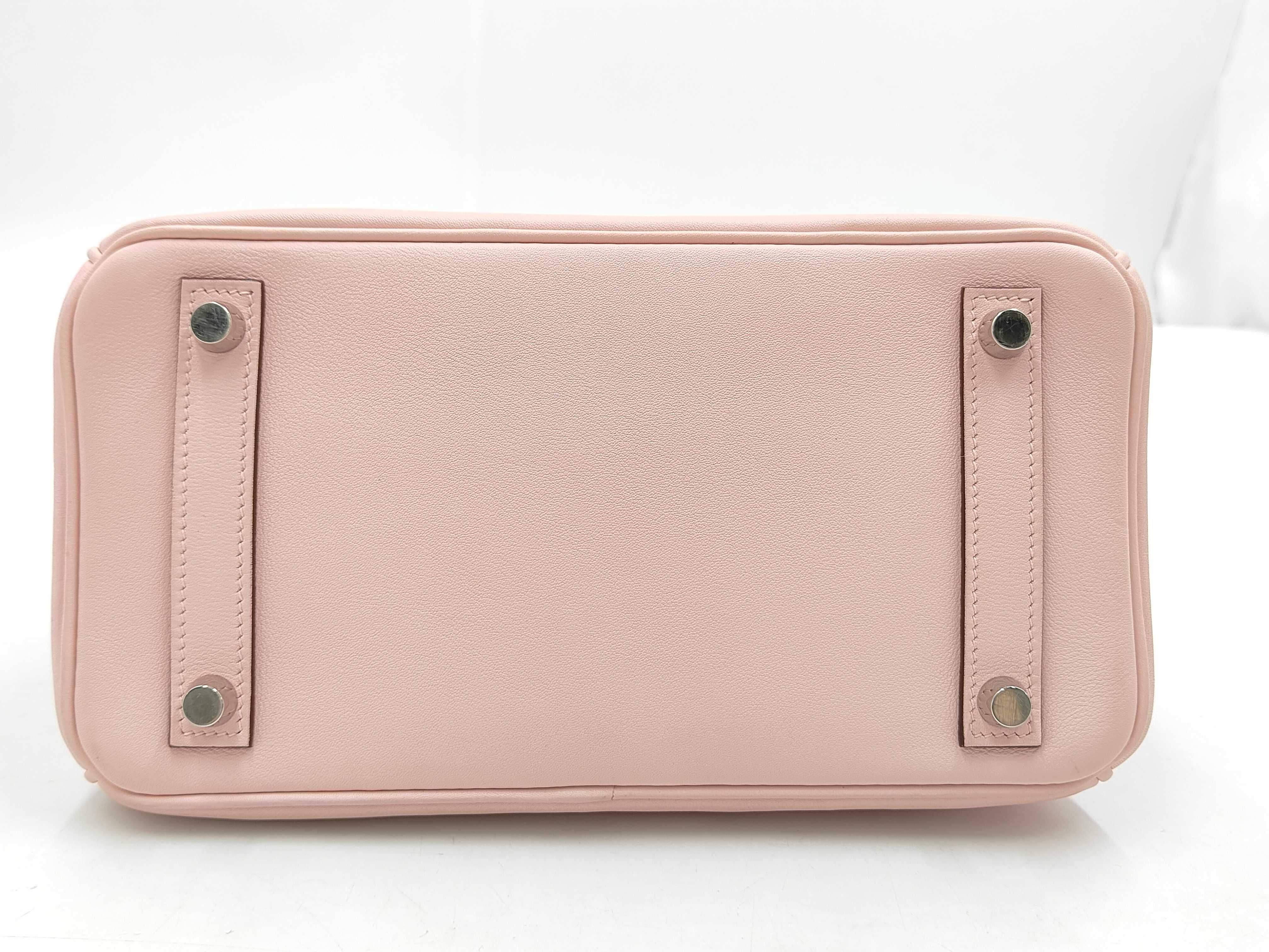 Birkin 25 Swift Rose Sakura X stamp Silver hardware handbag — view 5